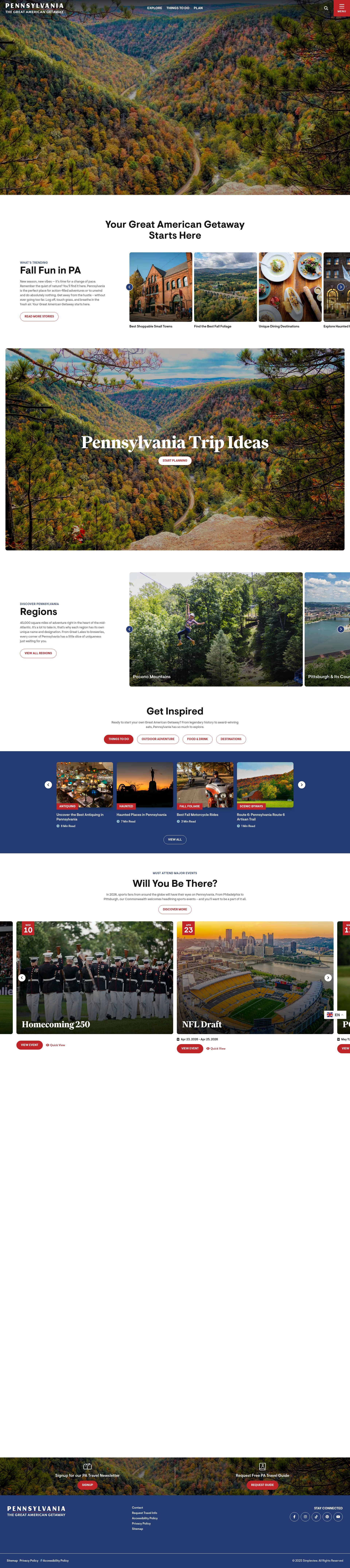 Screenshot of visitpa.com