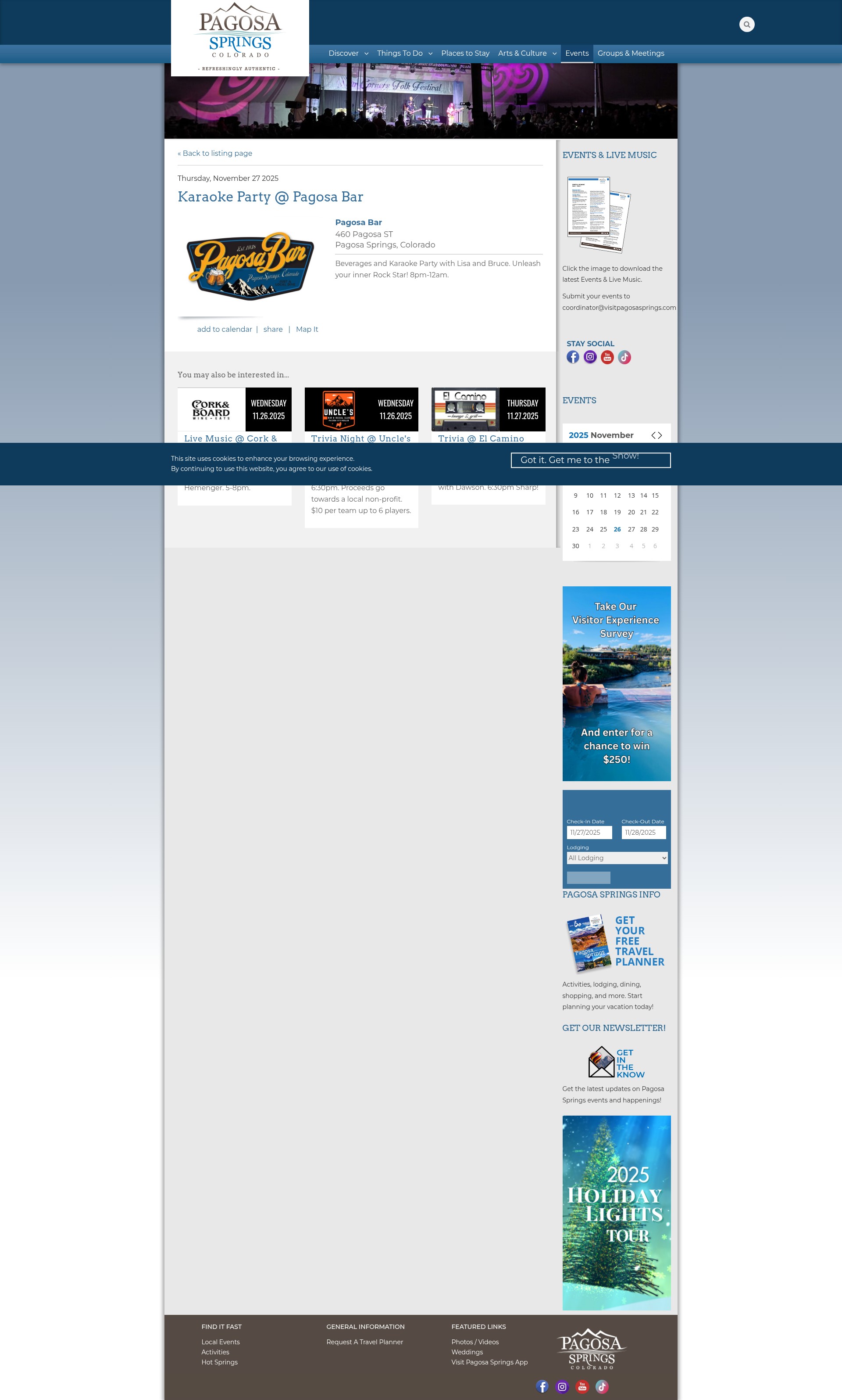Screenshot of visitpagosasprings.com