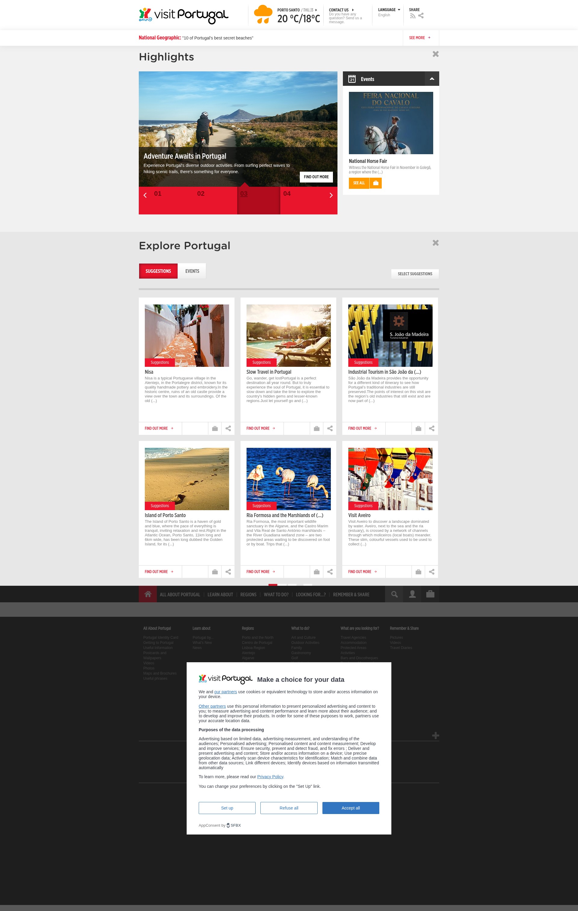 Screenshot of visitportugal.com