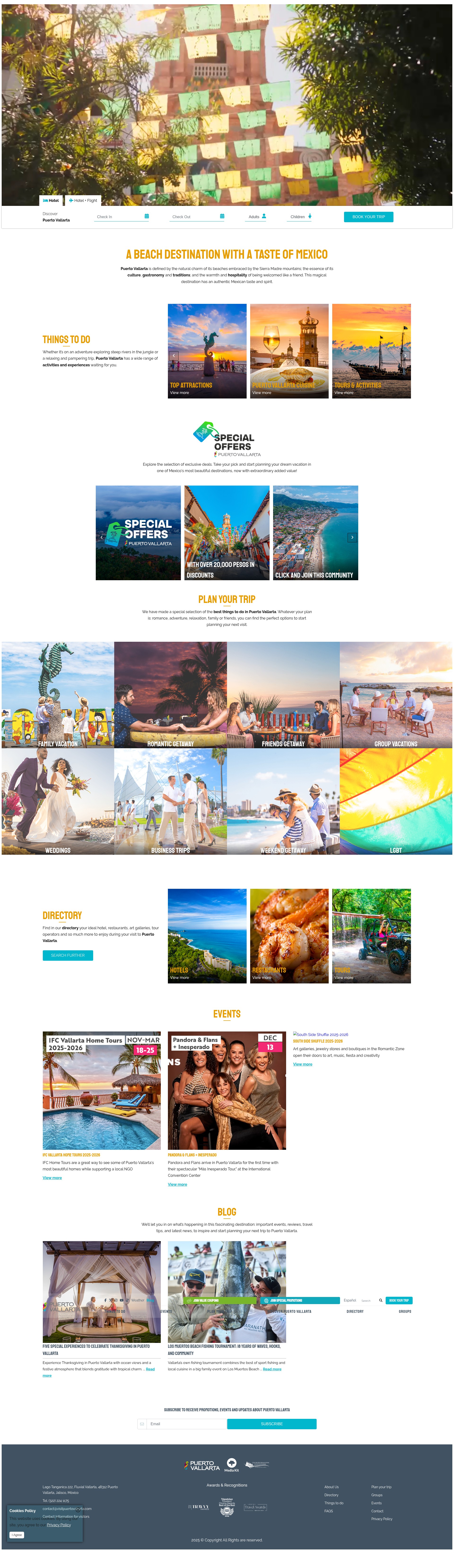 Screenshot of visitpuertovallarta.com