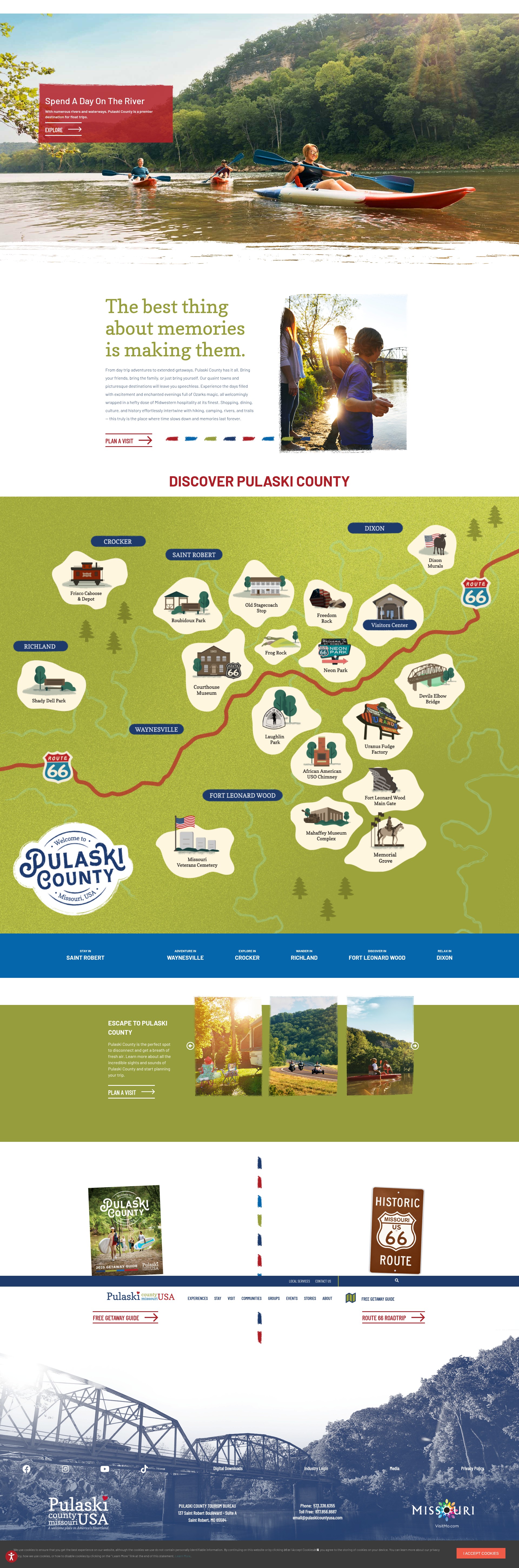 Screenshot of visitpulaskicounty.org