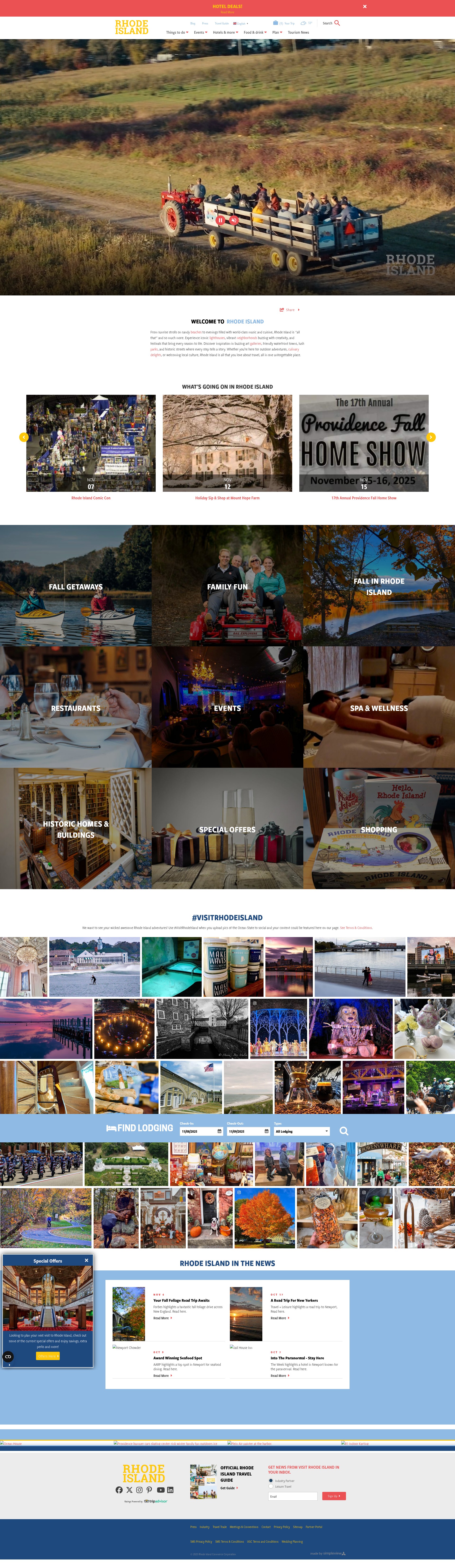 Screenshot of visitrhodeisland.com