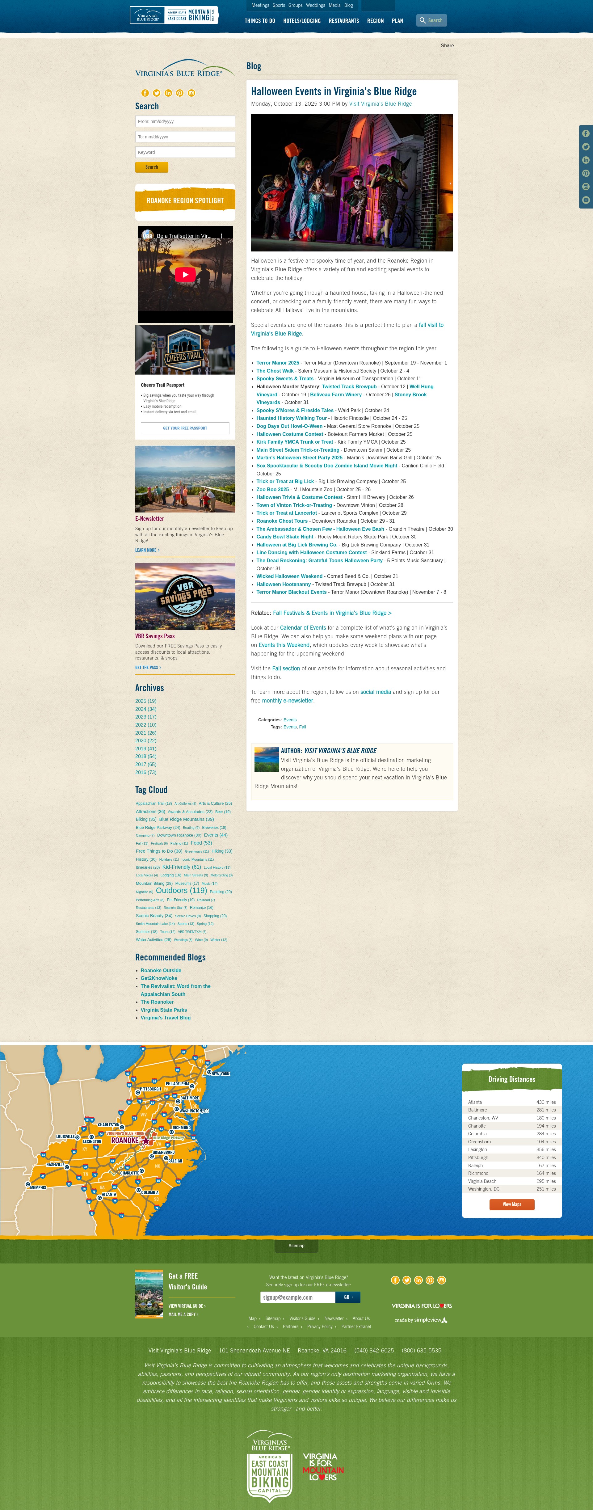Screenshot of visitroanokeva.com