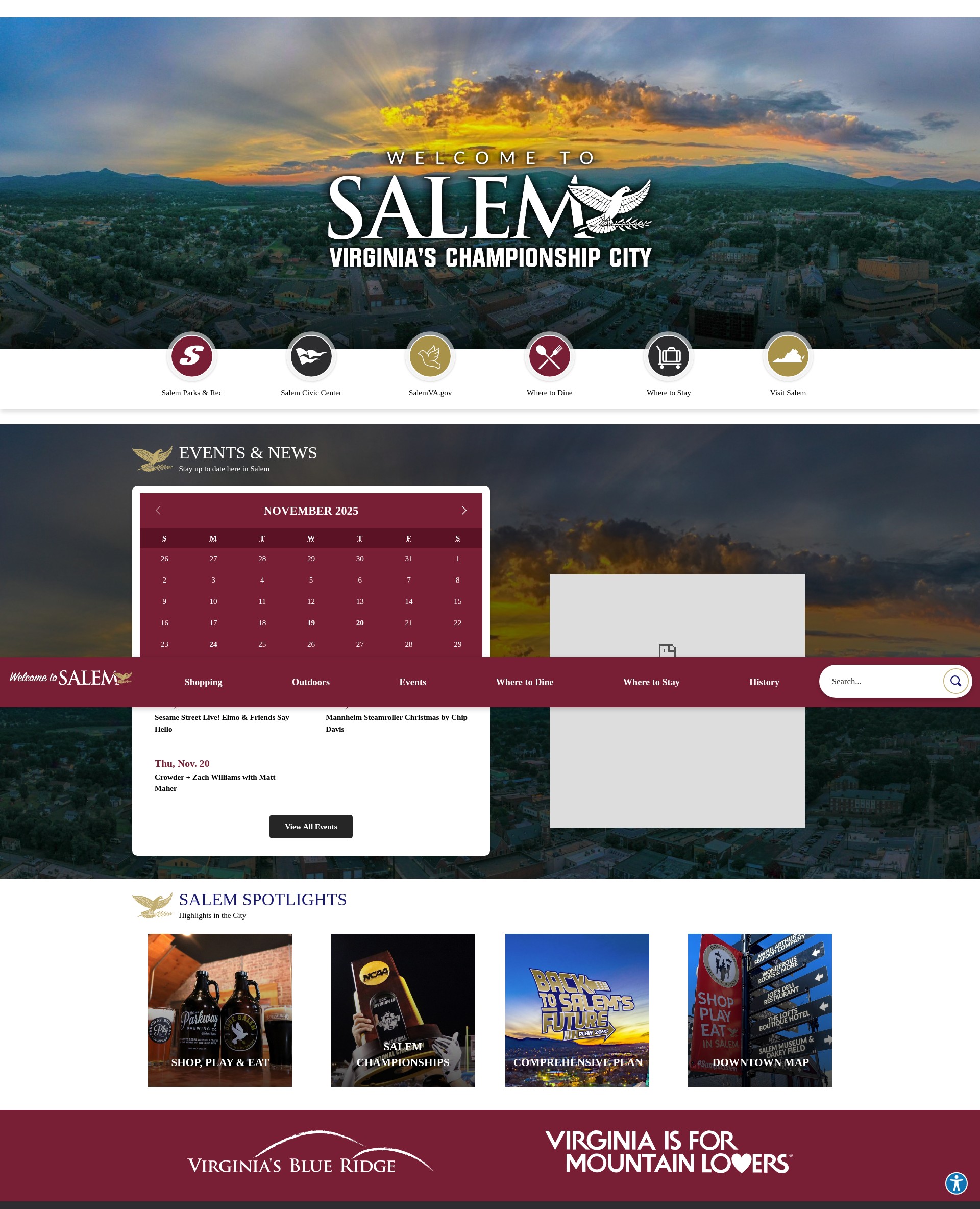 Screenshot of visitsalemva.com