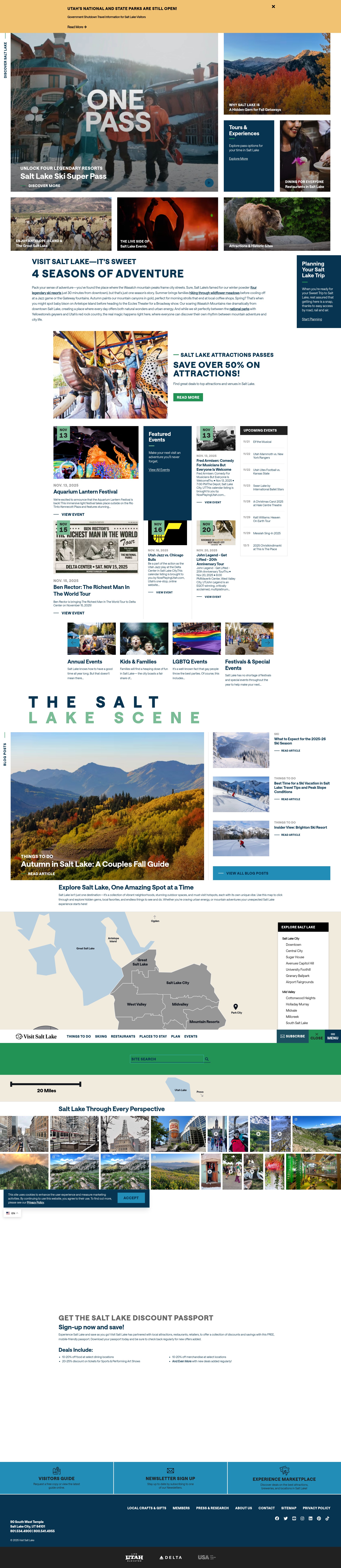 Screenshot of visitsaltlake.com