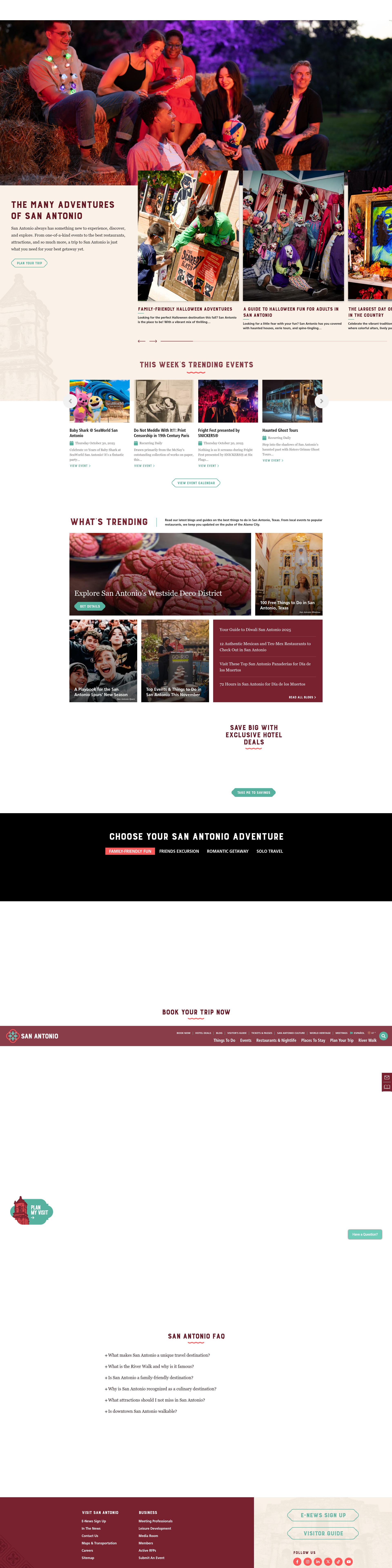 Screenshot of visitsanantonio.com