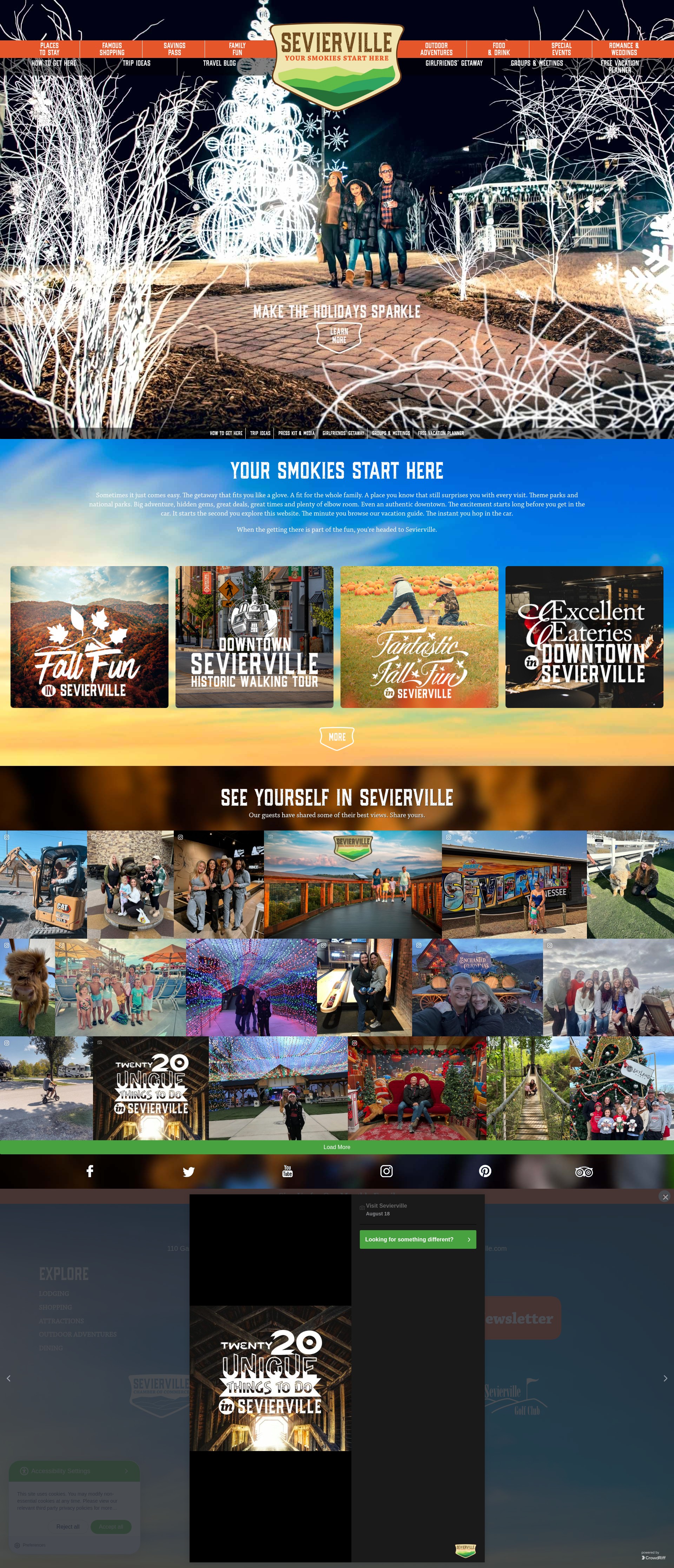 Screenshot of visitsevierville.com