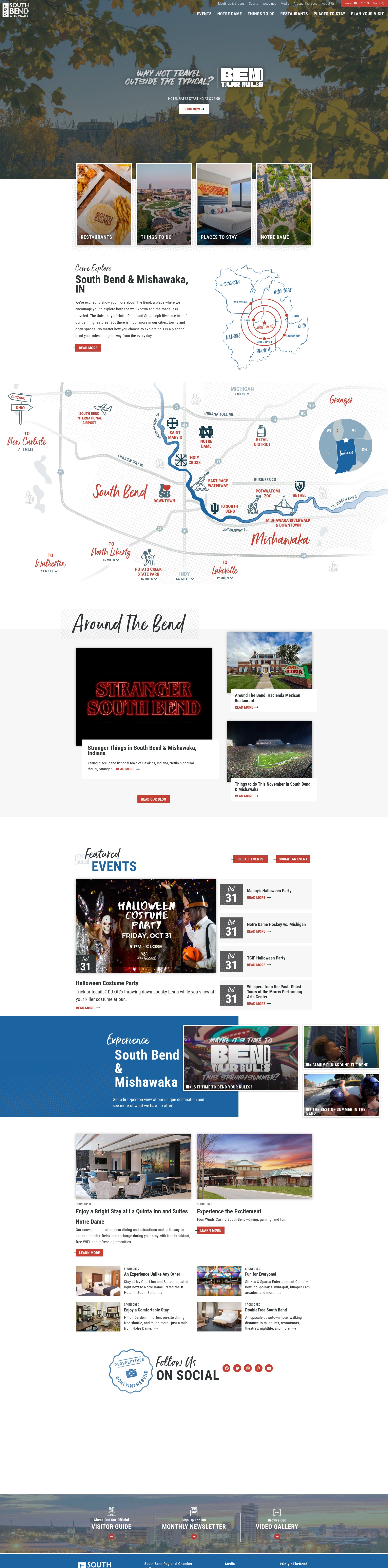 Screenshot of visitsouthbend.com