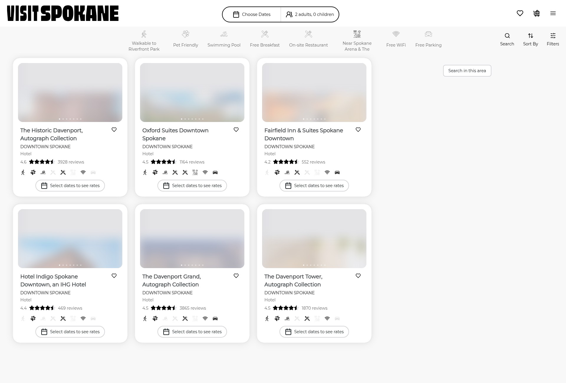 Screenshot of visitspokane.com