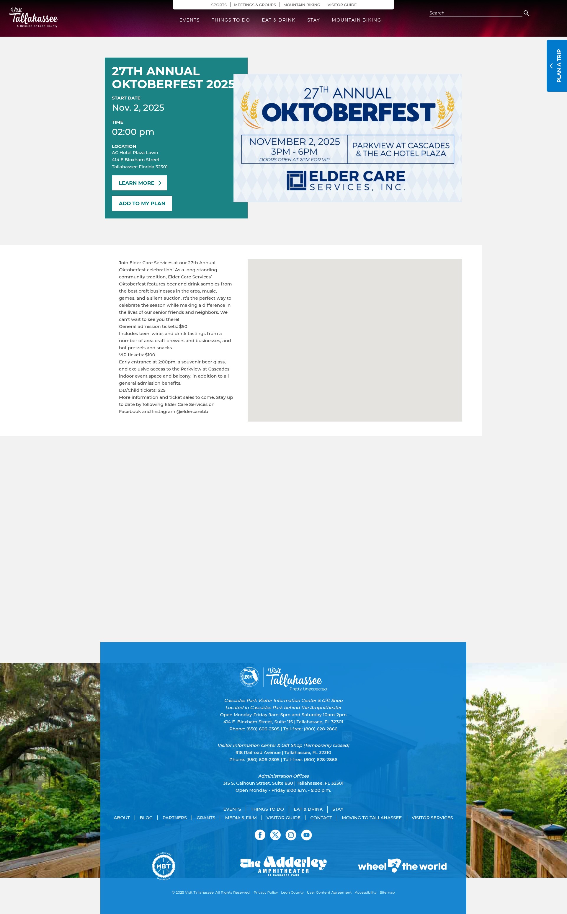 Screenshot of visittallahassee.com