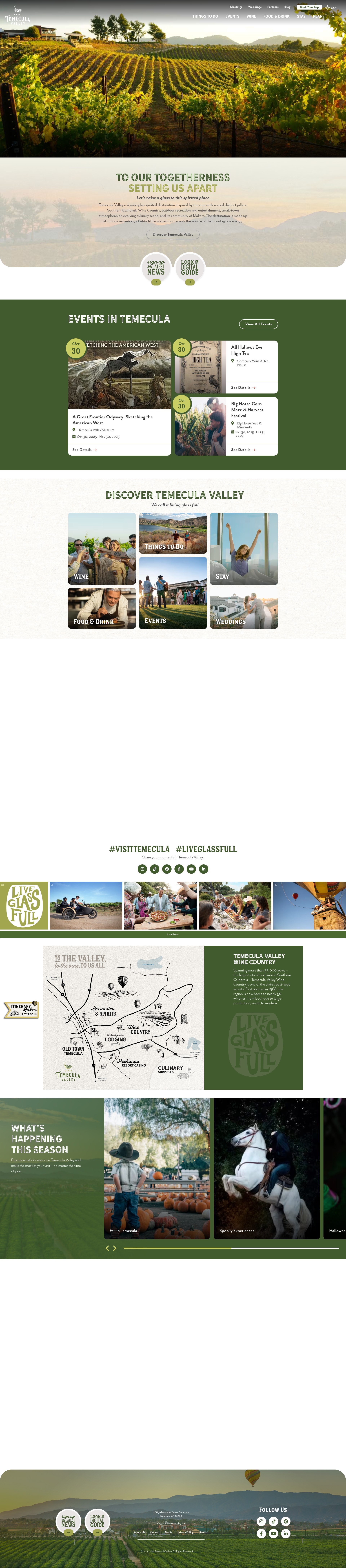Screenshot of visittemeculavalley.com