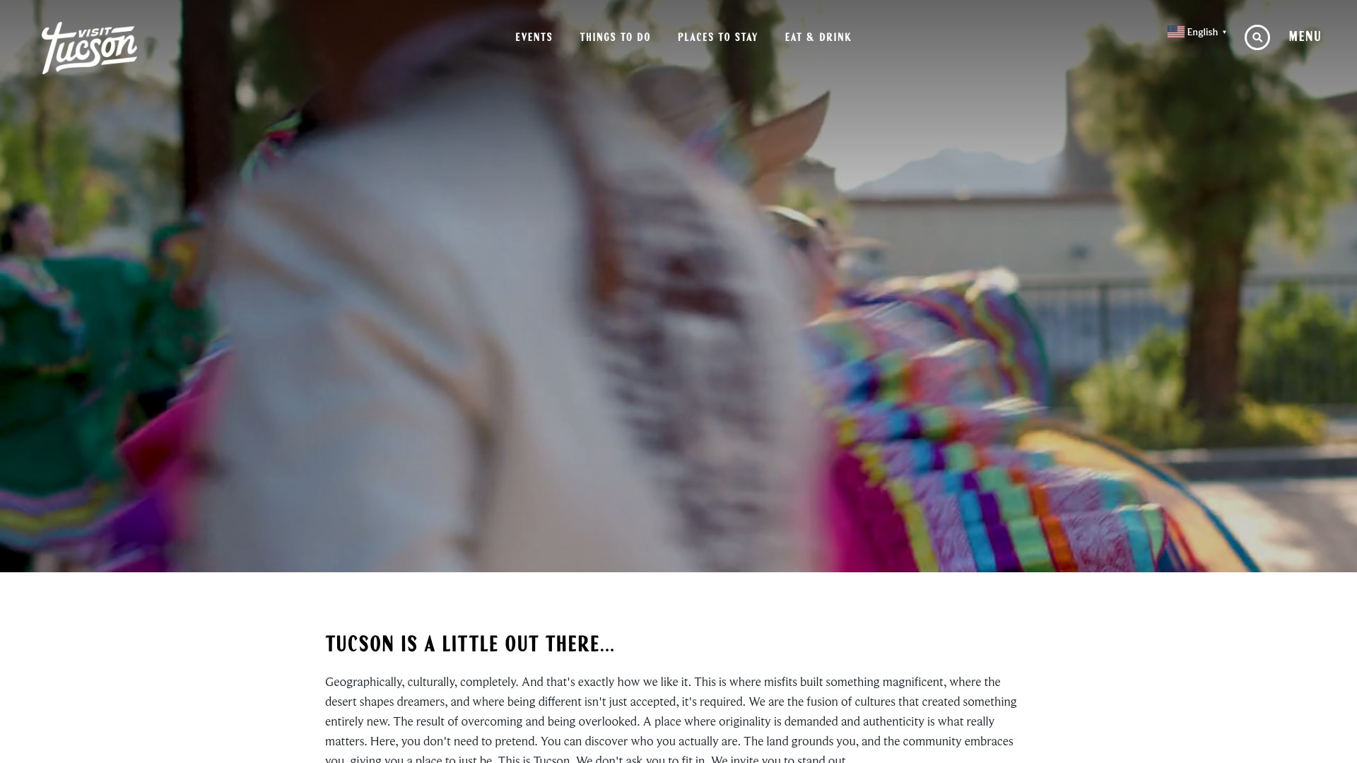 Screenshot of visittucson.org