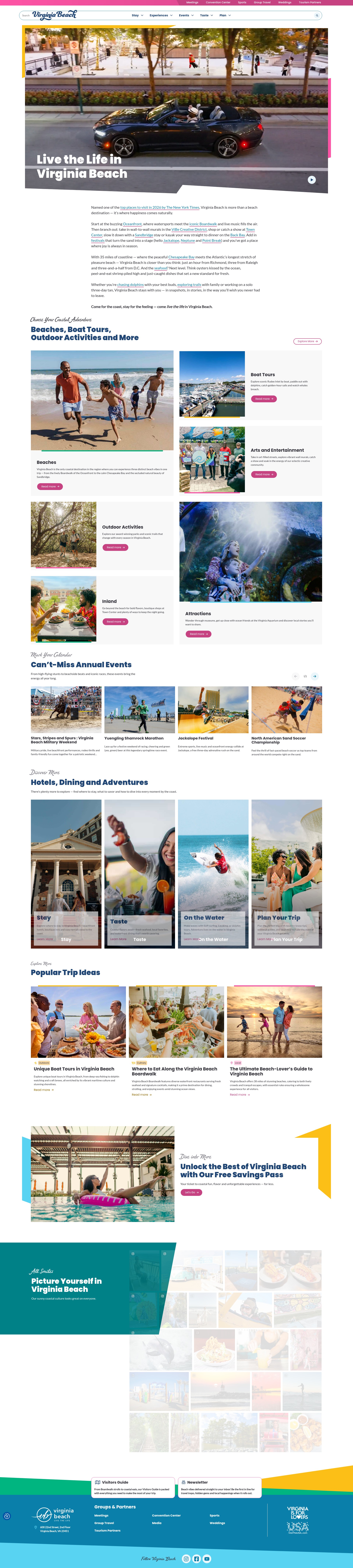 Screenshot of visitvirginiabeach.com