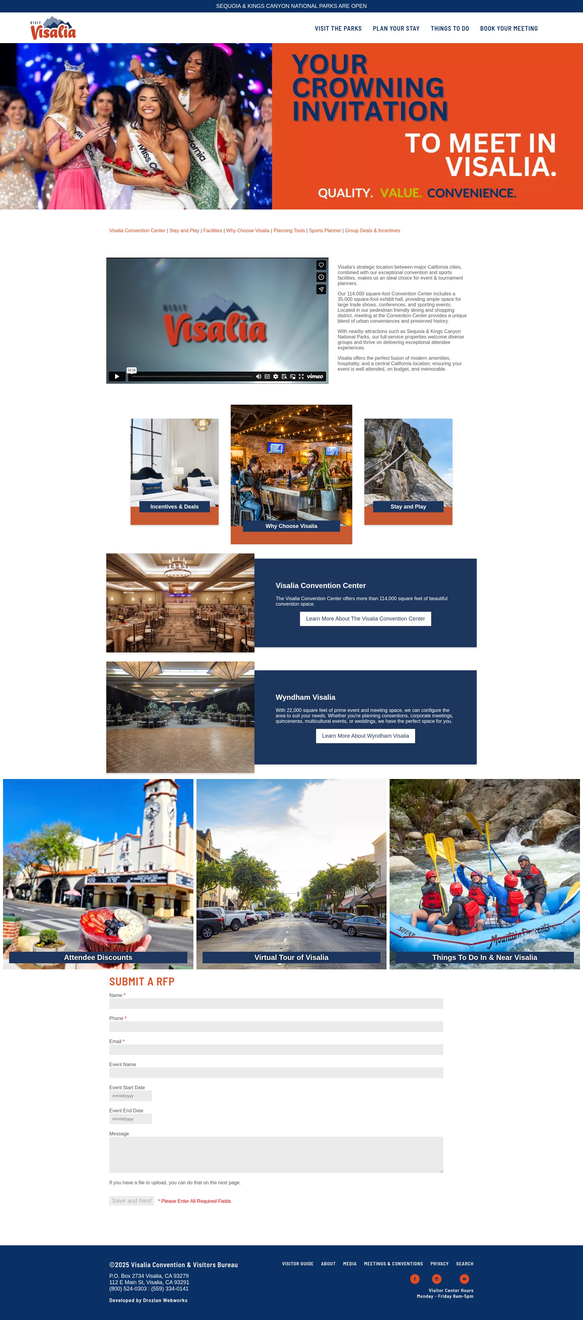 Screenshot of visitvisalia.com