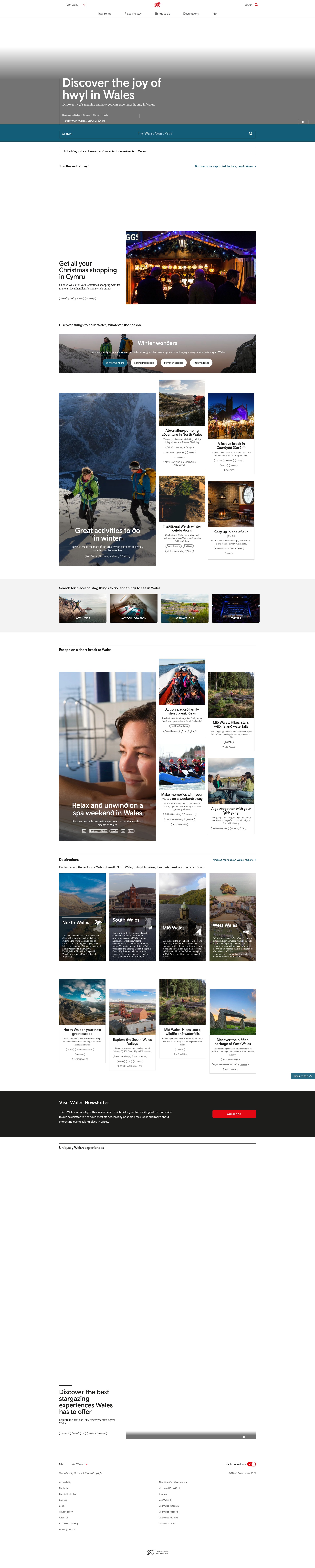 Screenshot of visitwales.com