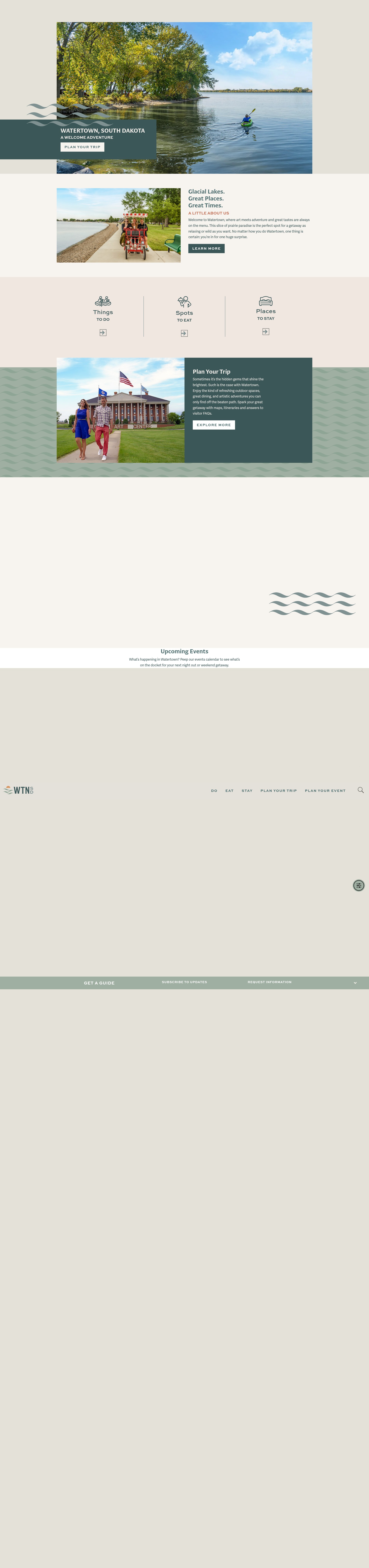 Screenshot of visitwatertownsd.com