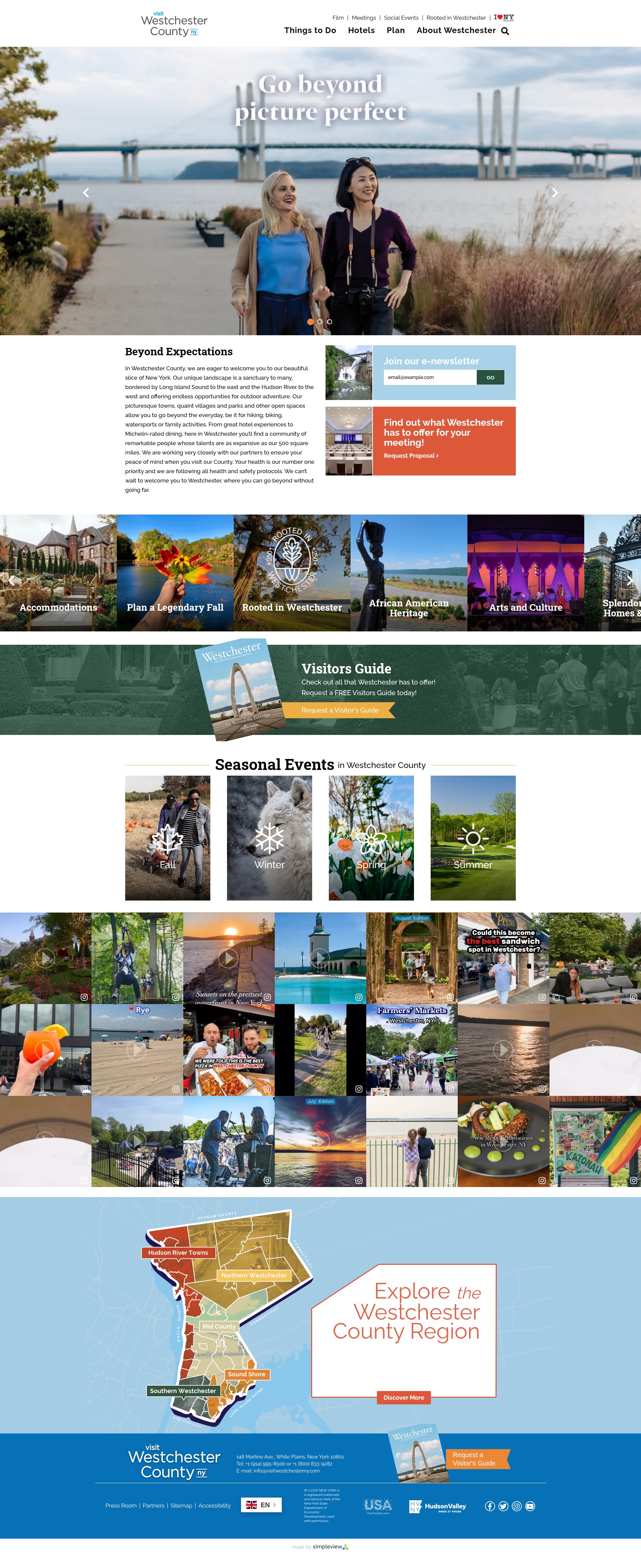 Screenshot of visitwestchesterny.com