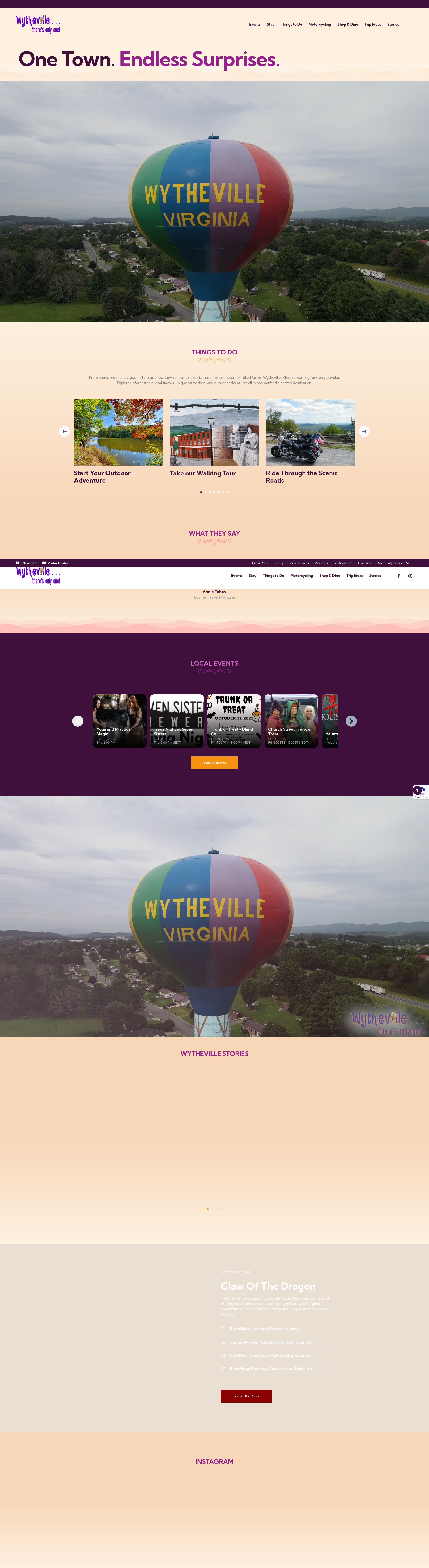 Screenshot of visitwytheville.com
