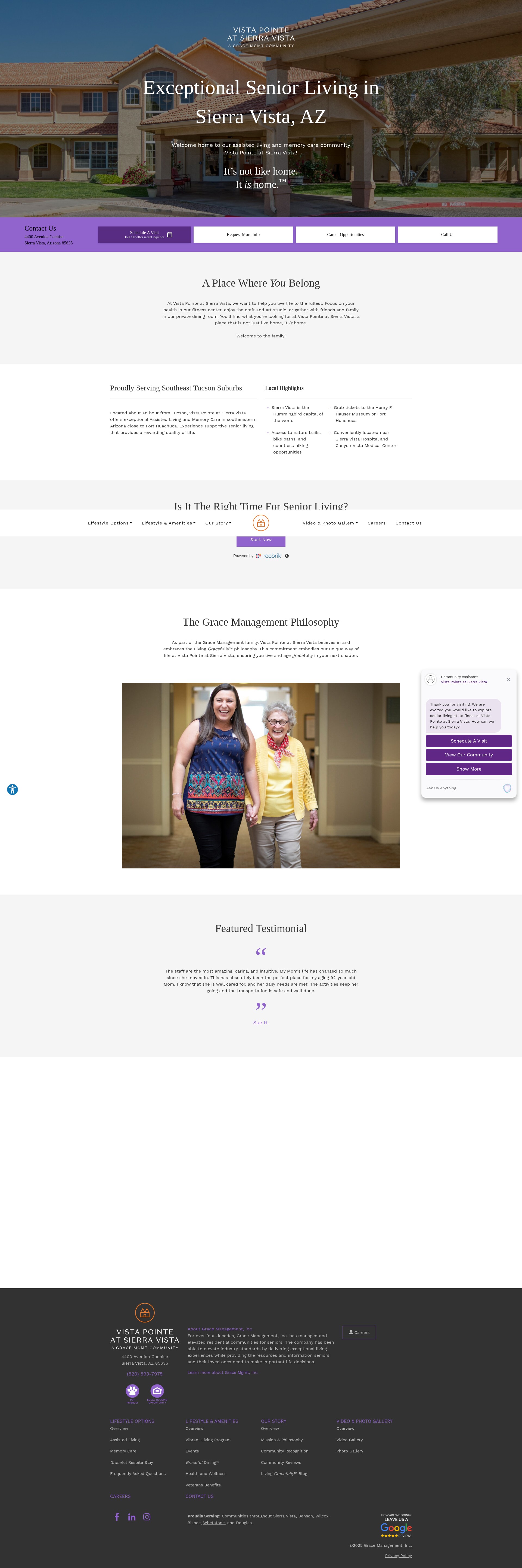 Screenshot of vistapointeatsierravista.com