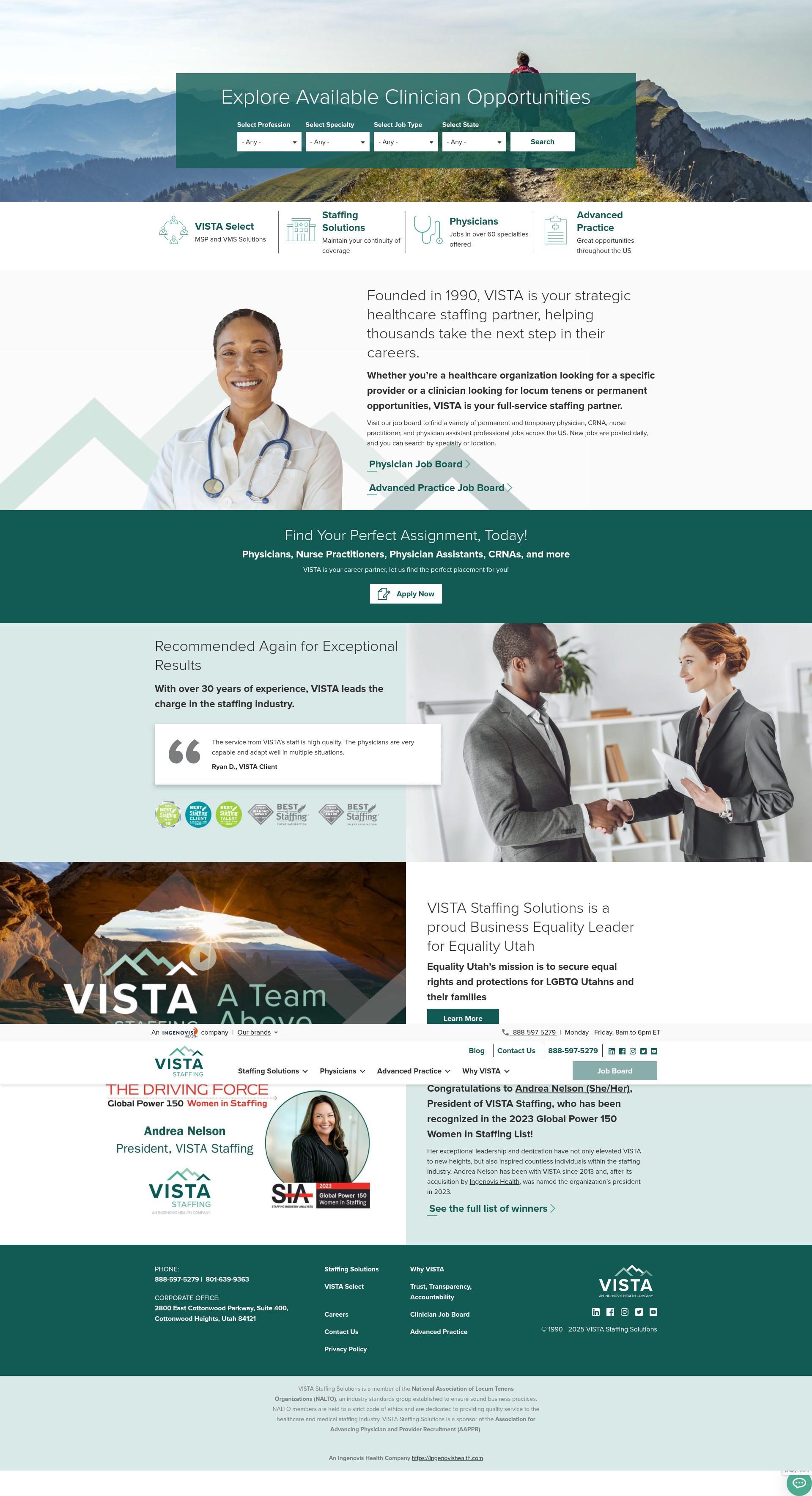 Screenshot of vistastaff.com
