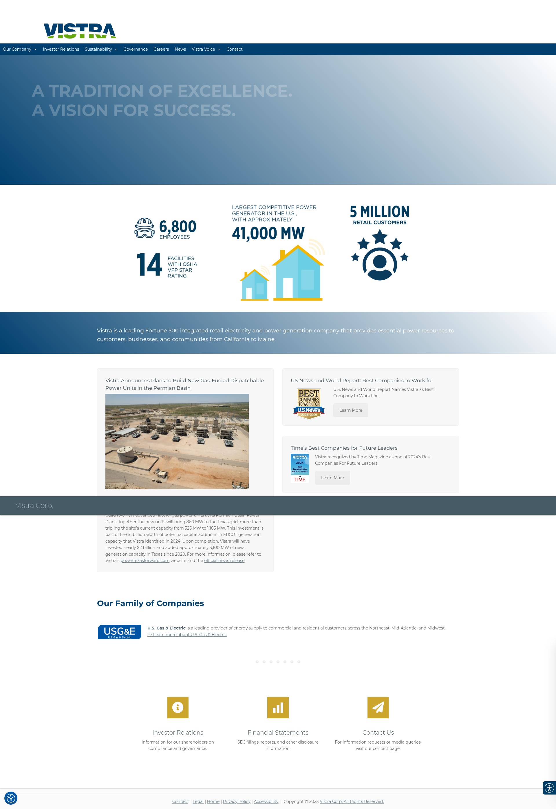 Screenshot of vistracorp.com