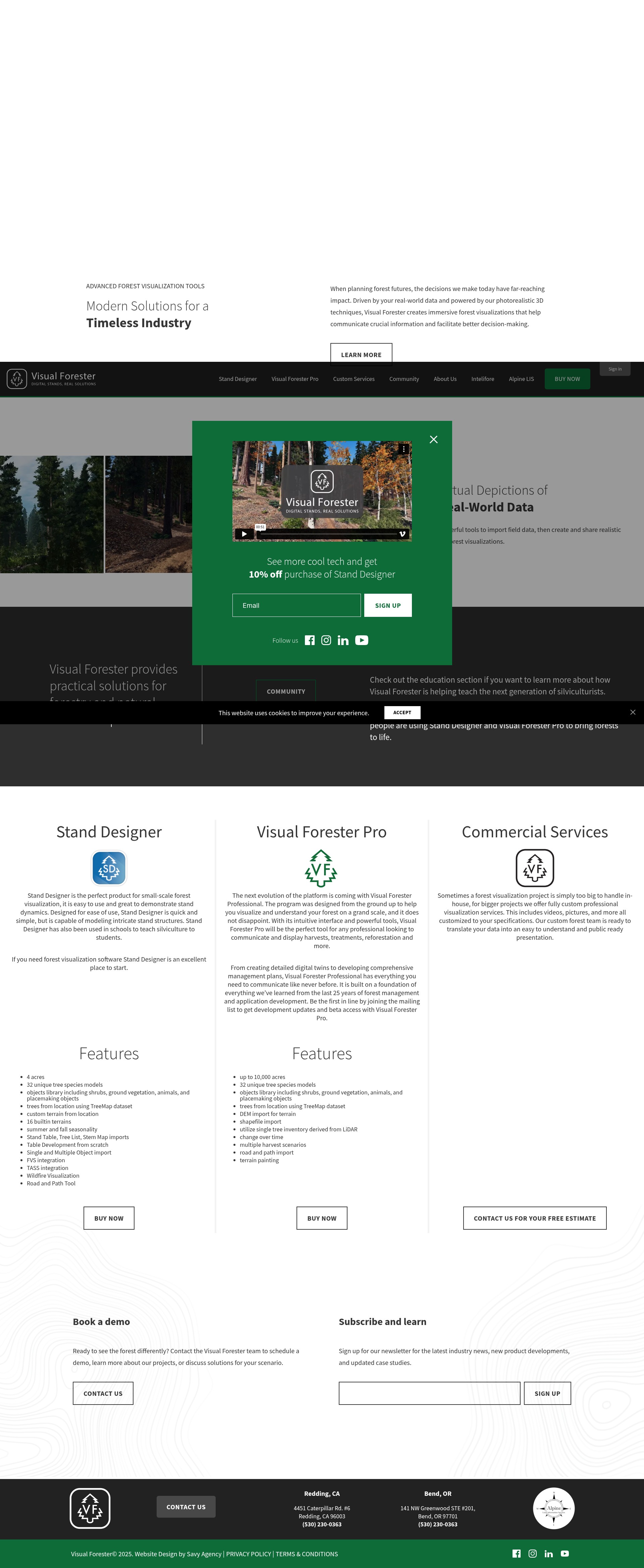 Screenshot of visualforester.com
