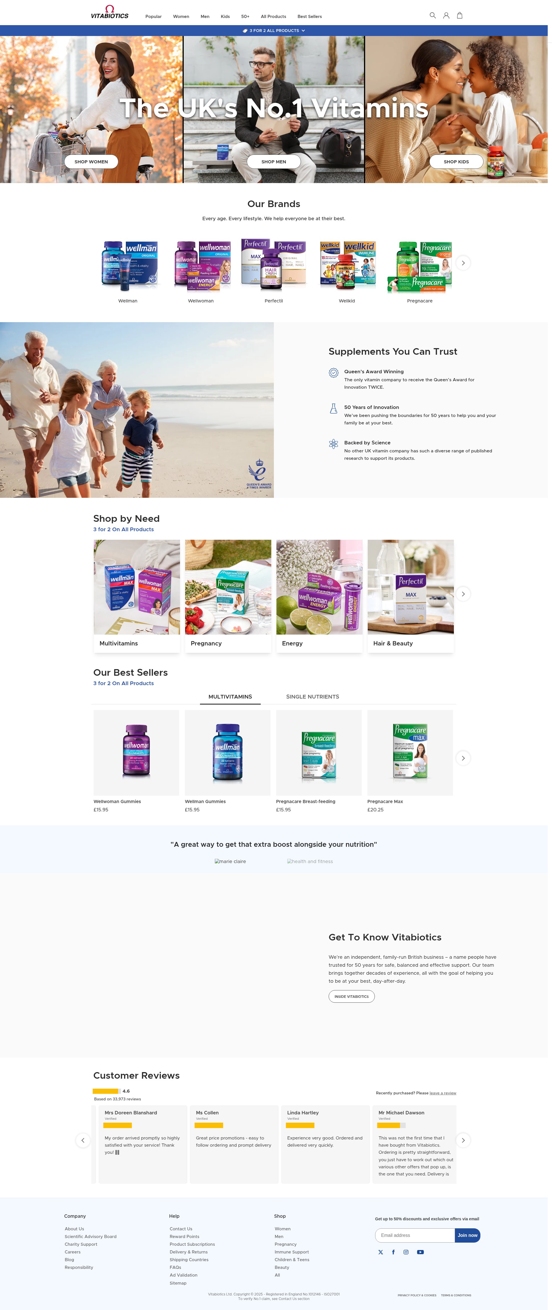 Screenshot of vitabiotics.com