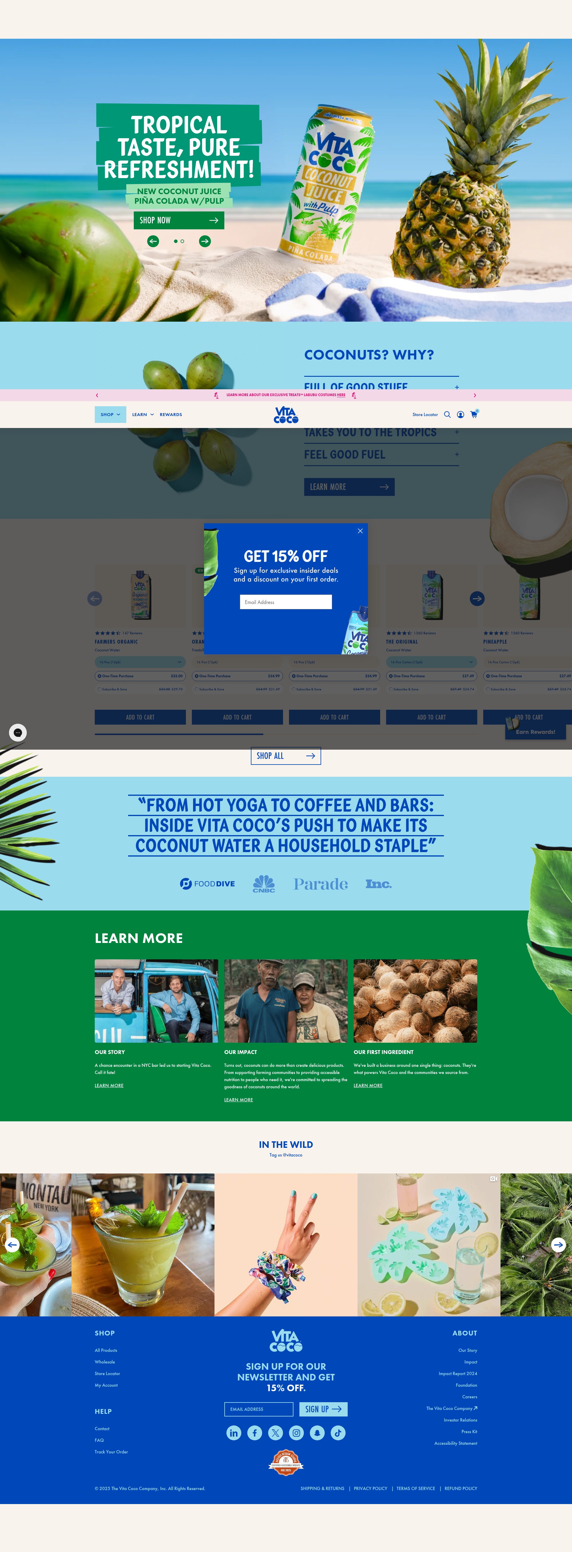 Screenshot of vitacoco.com