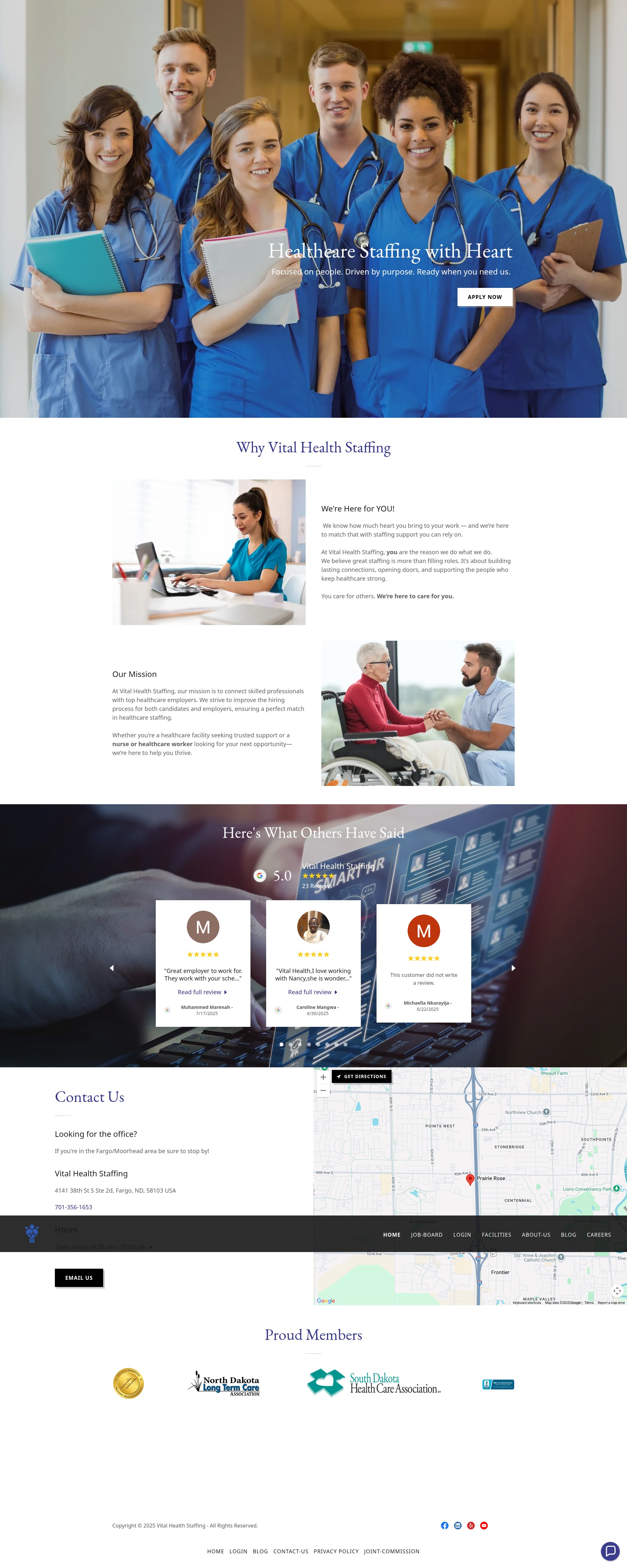 Screenshot of vitalhealthstaffing.us