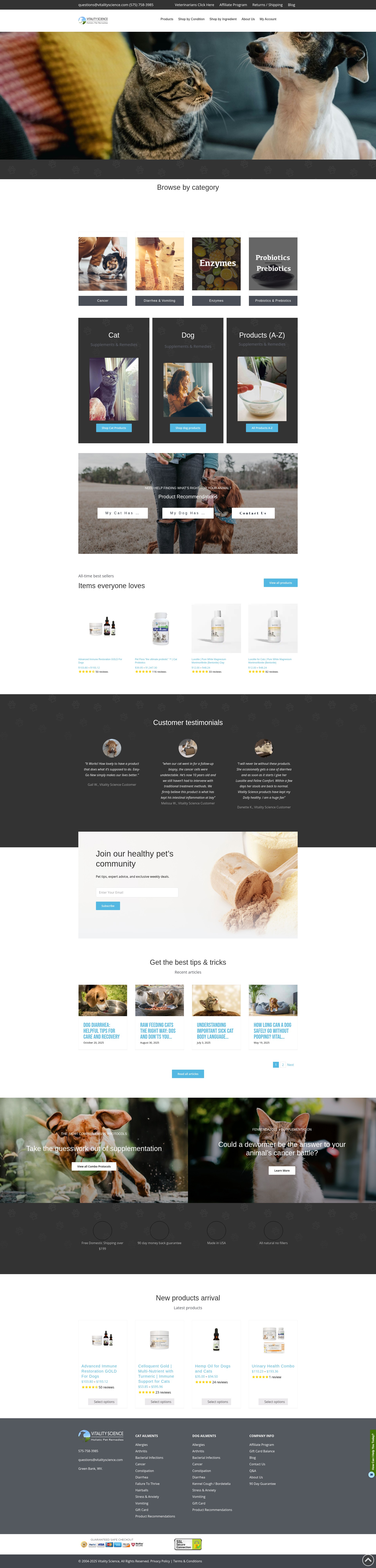 Screenshot of vitalityscience.com