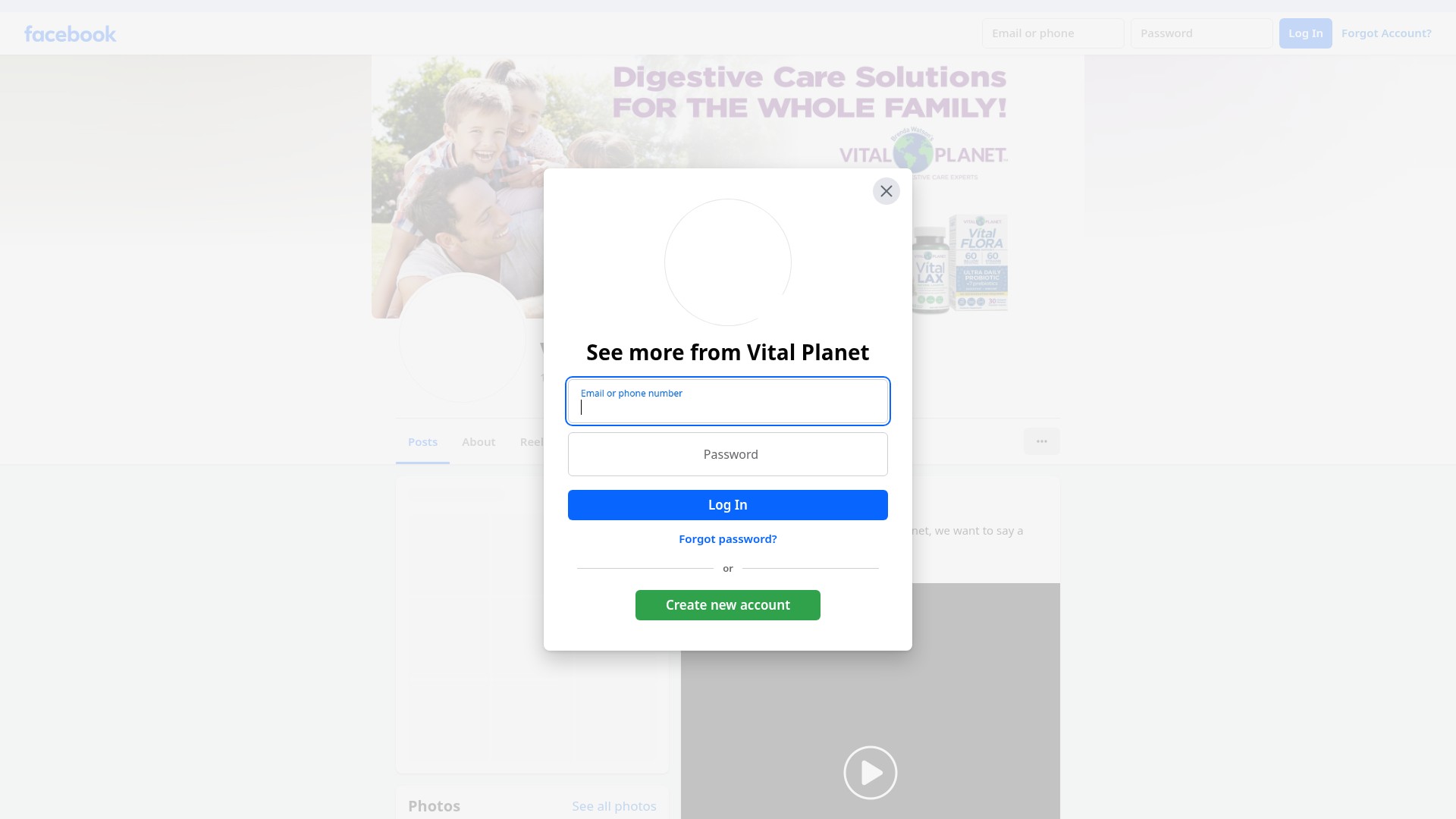 Screenshot of vitalplanet.com