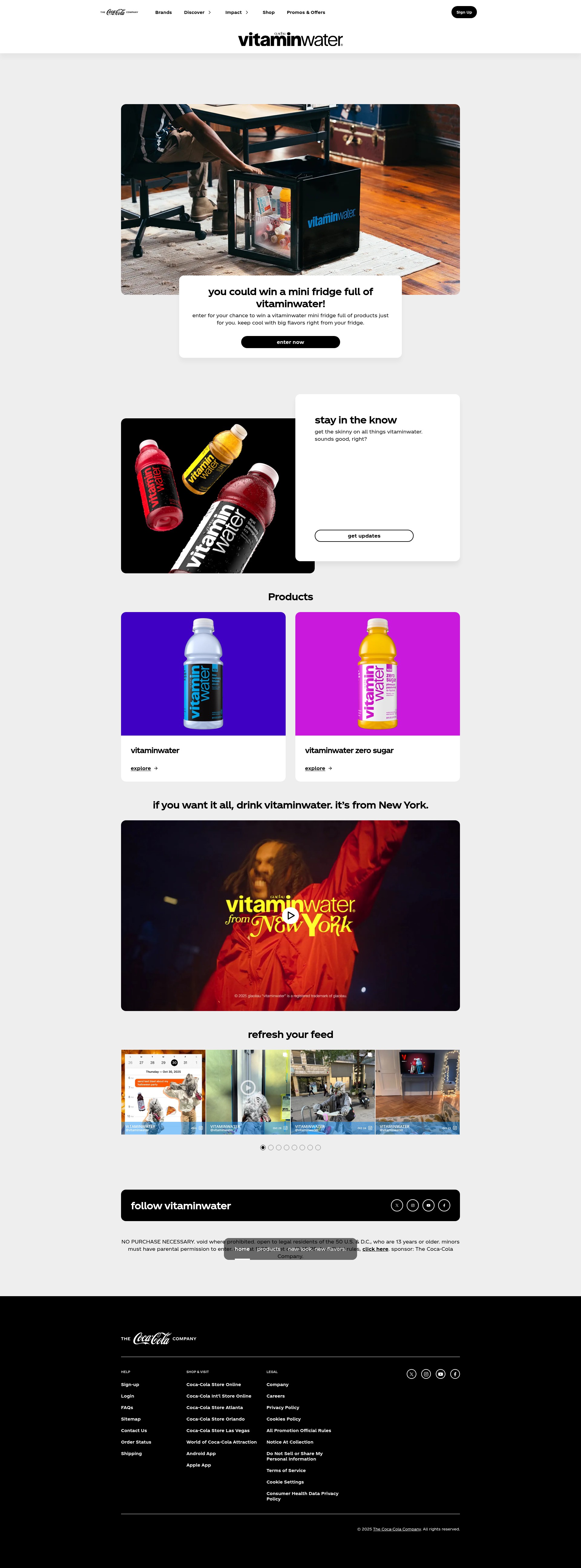 Screenshot of vitaminwater.com