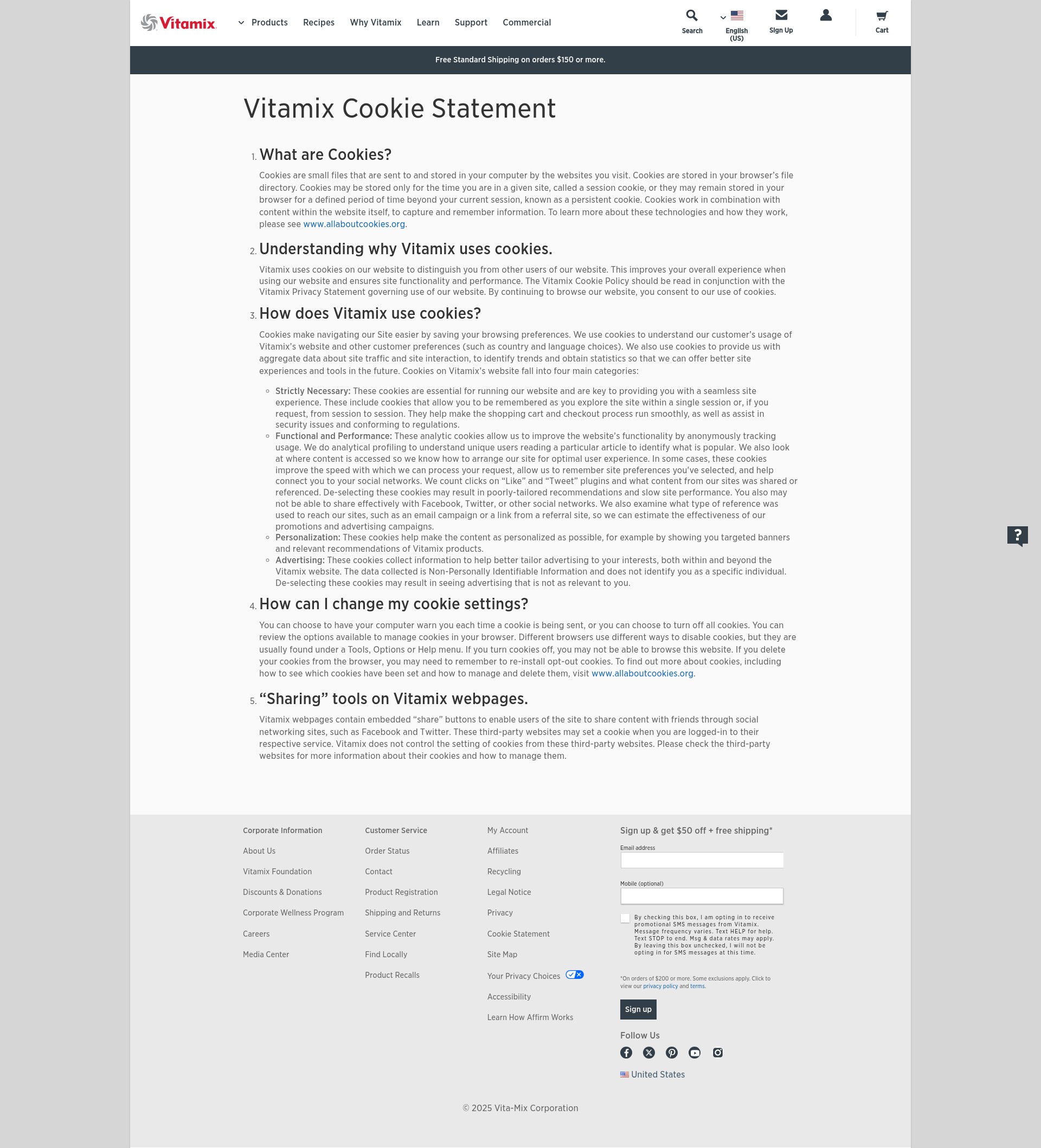 Screenshot of vitamix.com