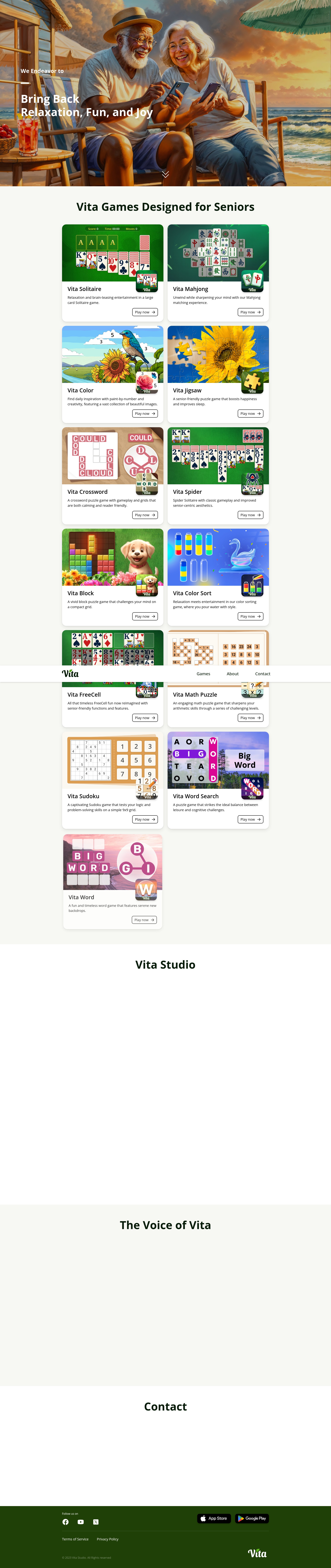 Screenshot of vitastudio.ai