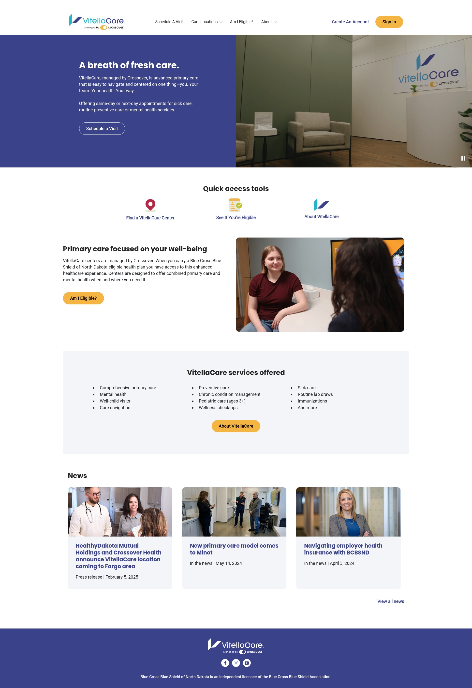Screenshot of vitellacare.com