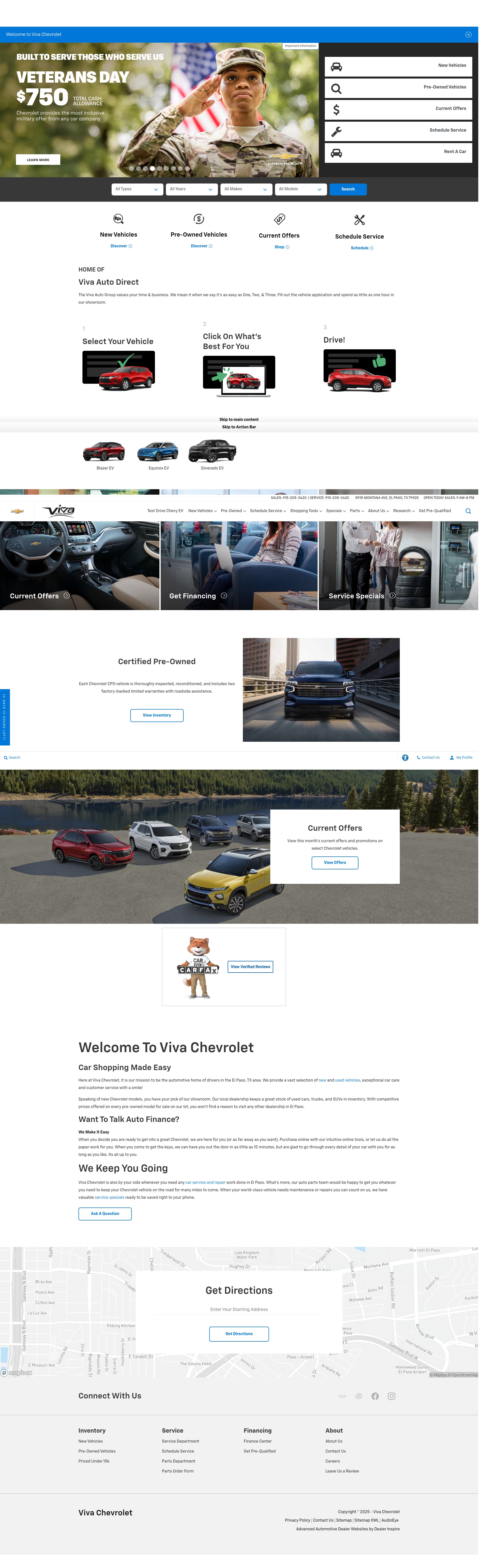 Screenshot of vivachevy.com