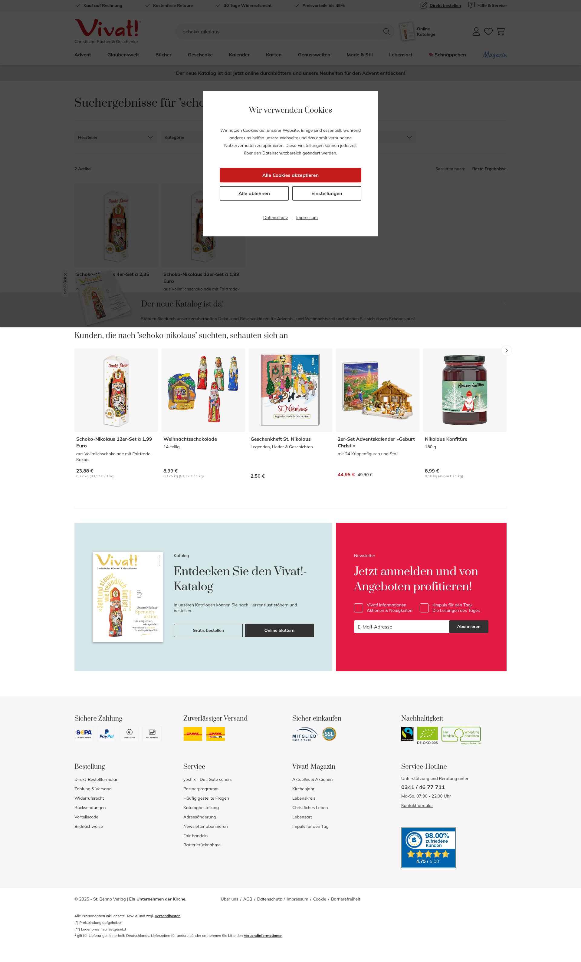 Screenshot of vivat.de