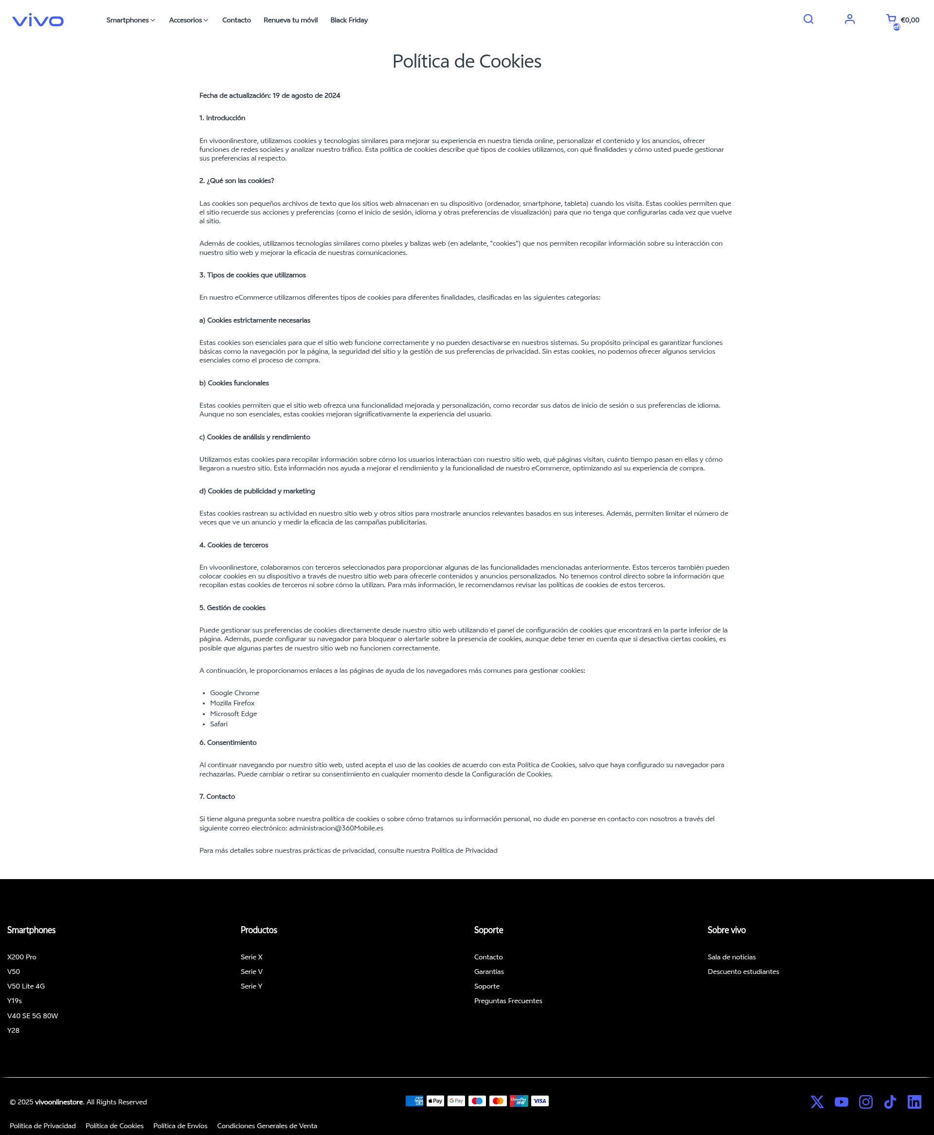 Screenshot of vivoonlinestore.com