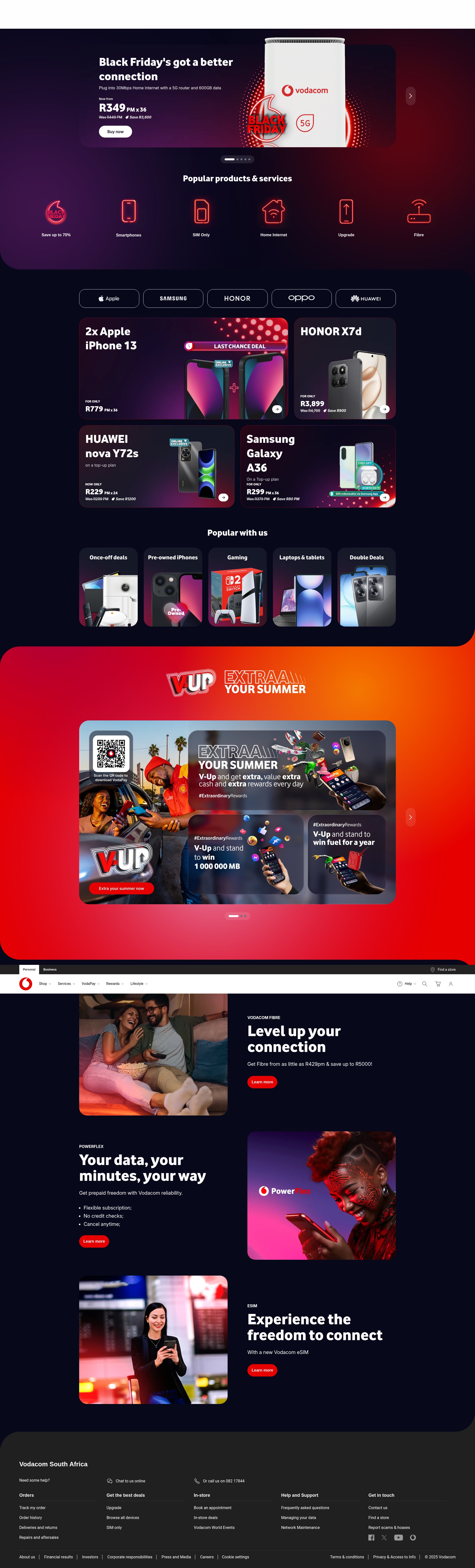 Screenshot of vodacom.co.za