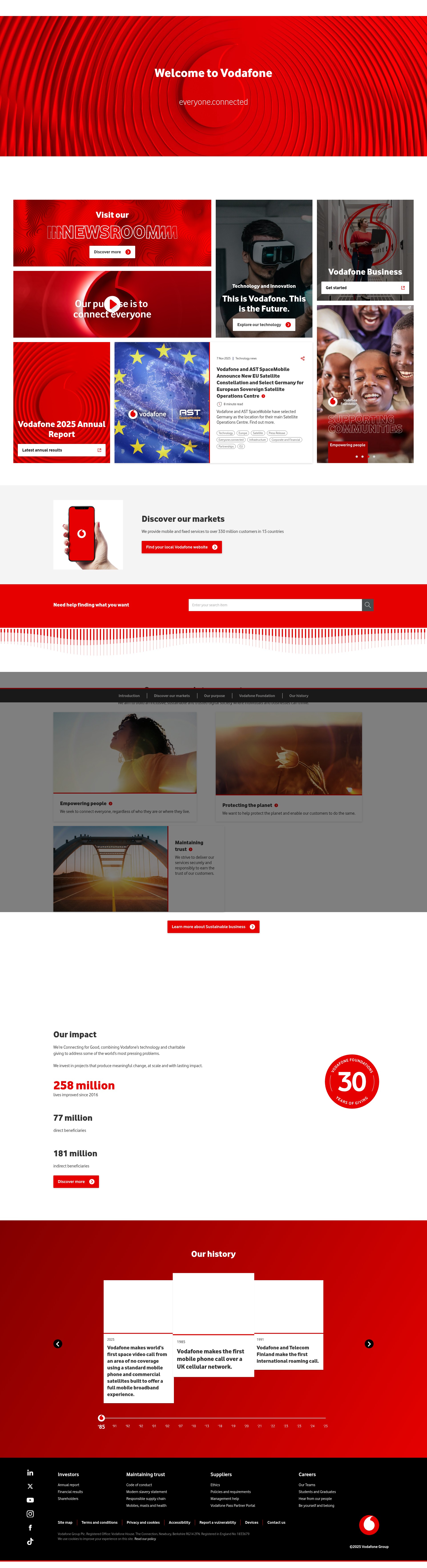 Screenshot of vodafone.com