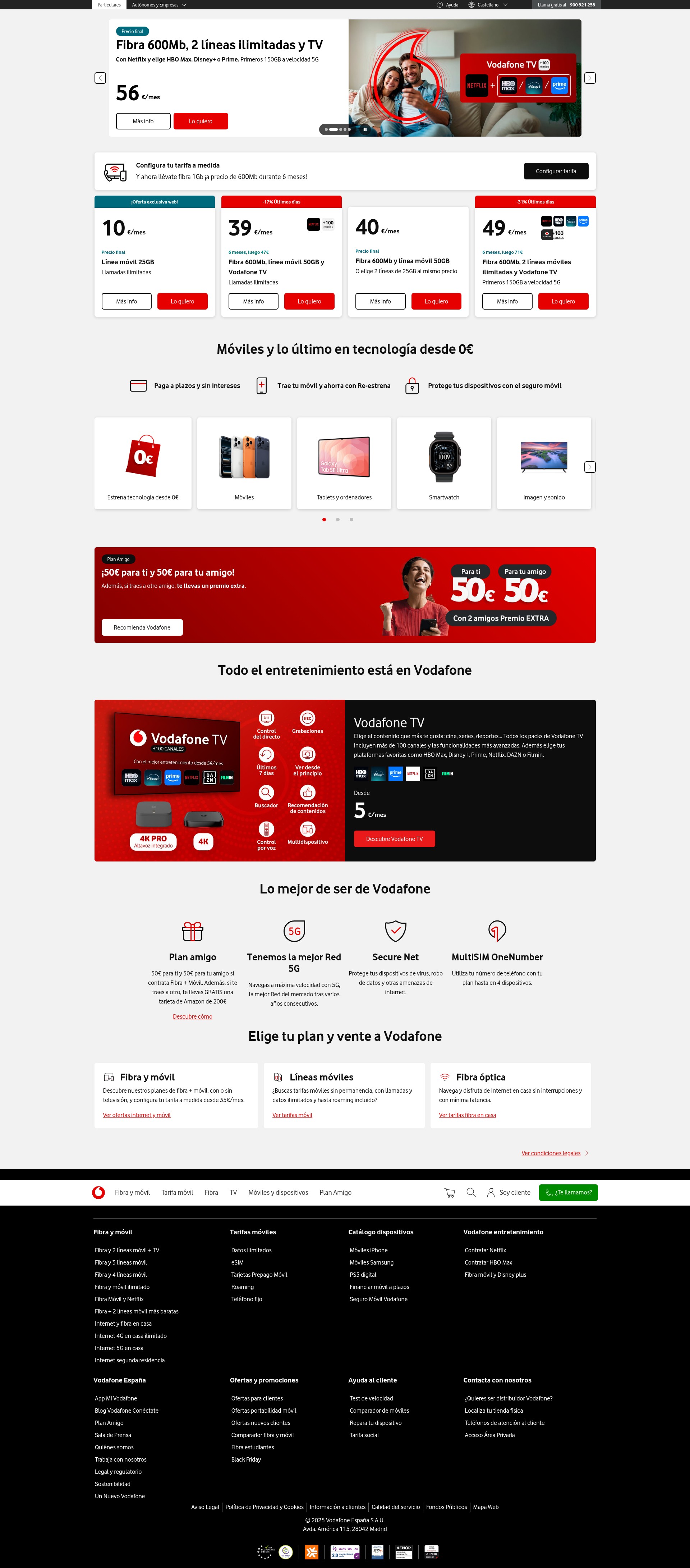 Screenshot of vodafone.es