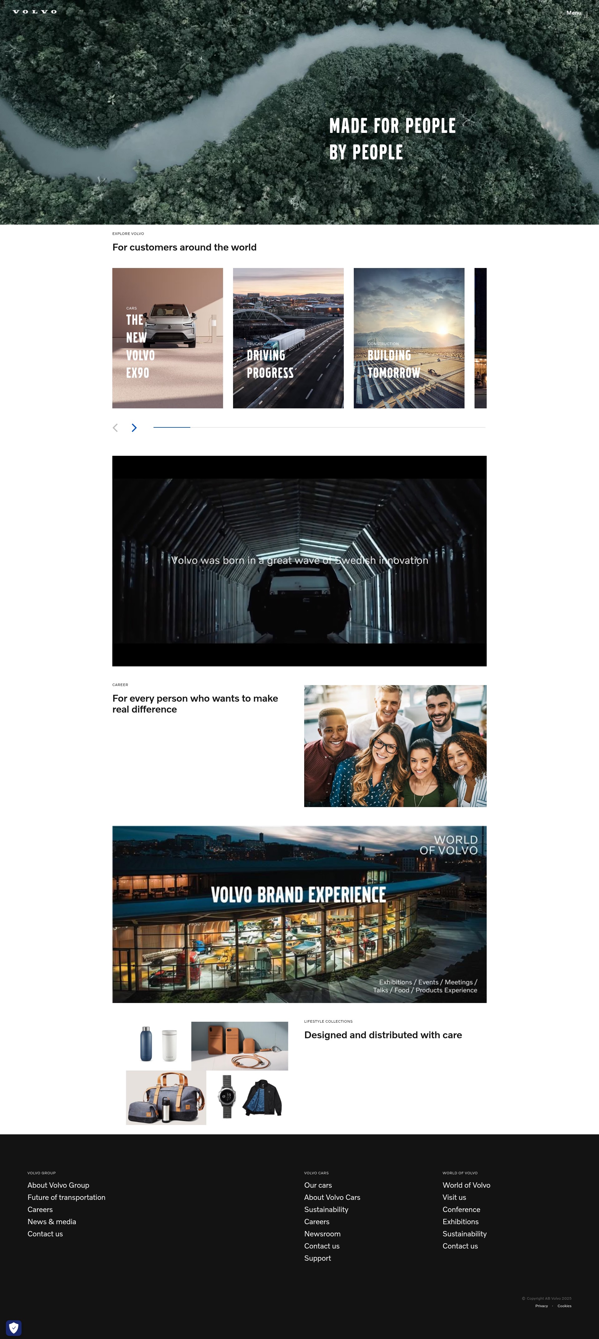 Screenshot of volvo.com