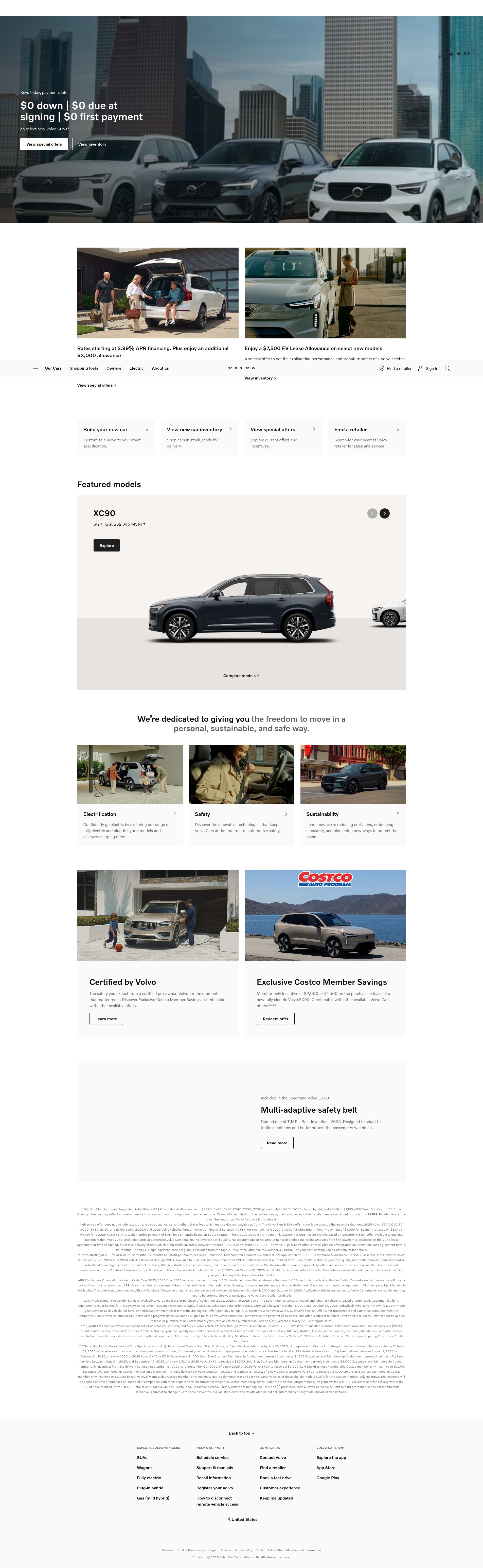 Screenshot of volvocars.com