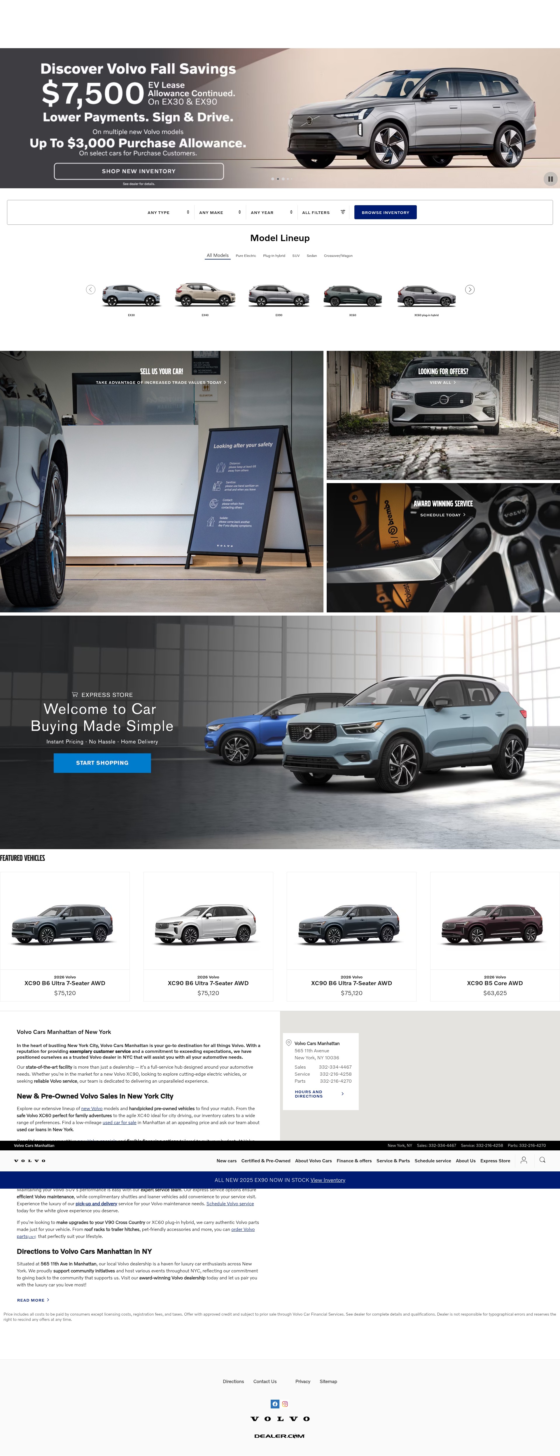 Screenshot of volvocarsmanhattan.com