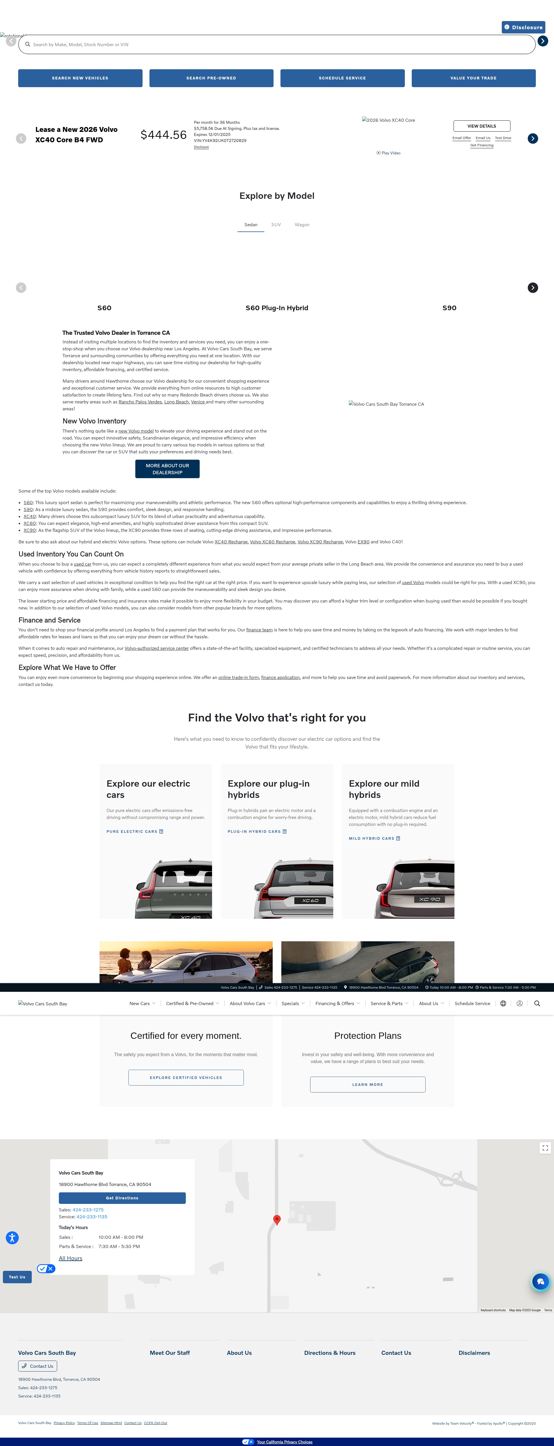 Screenshot of volvocarssouthbay.com