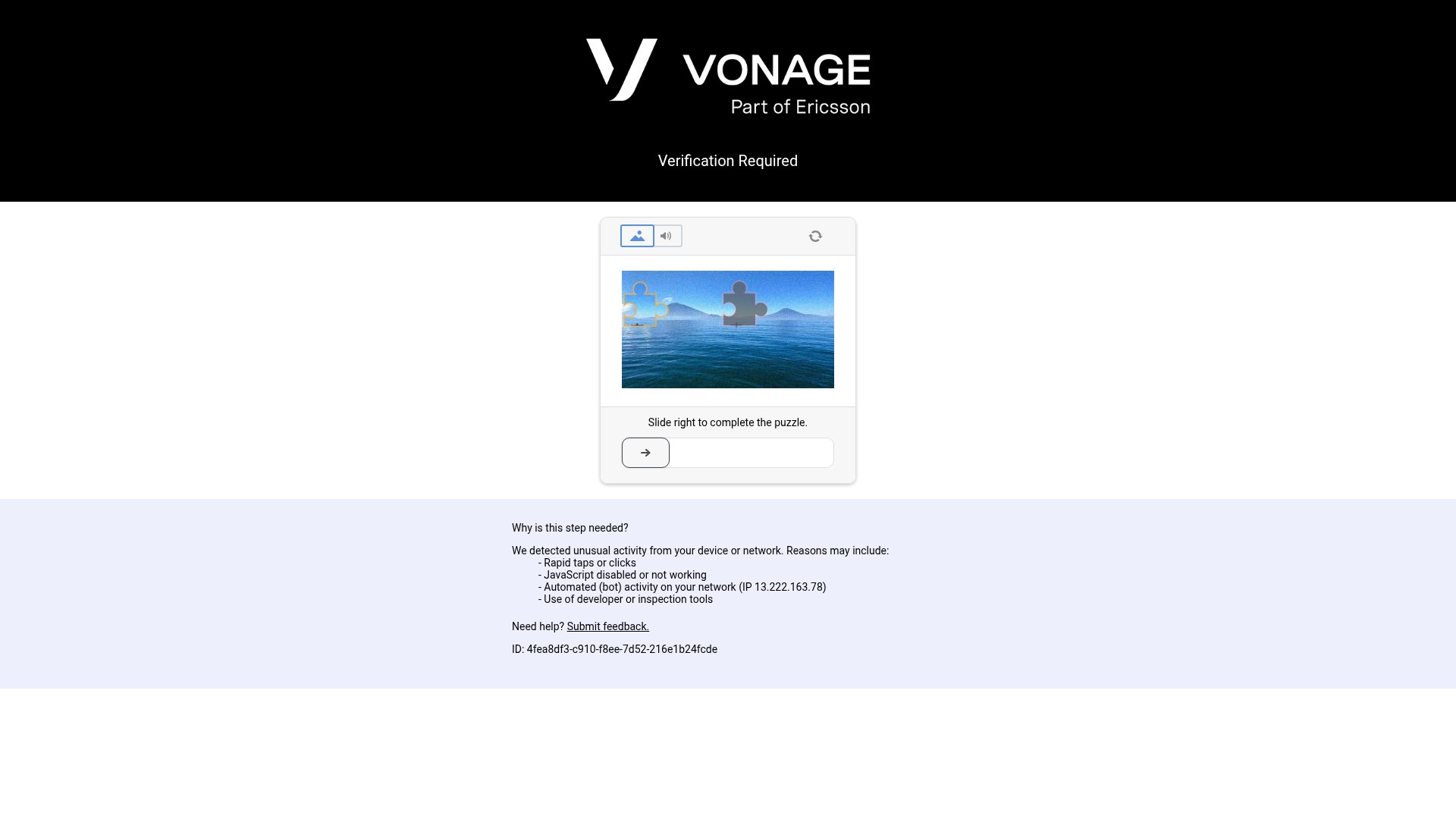 Screenshot of vonage.com