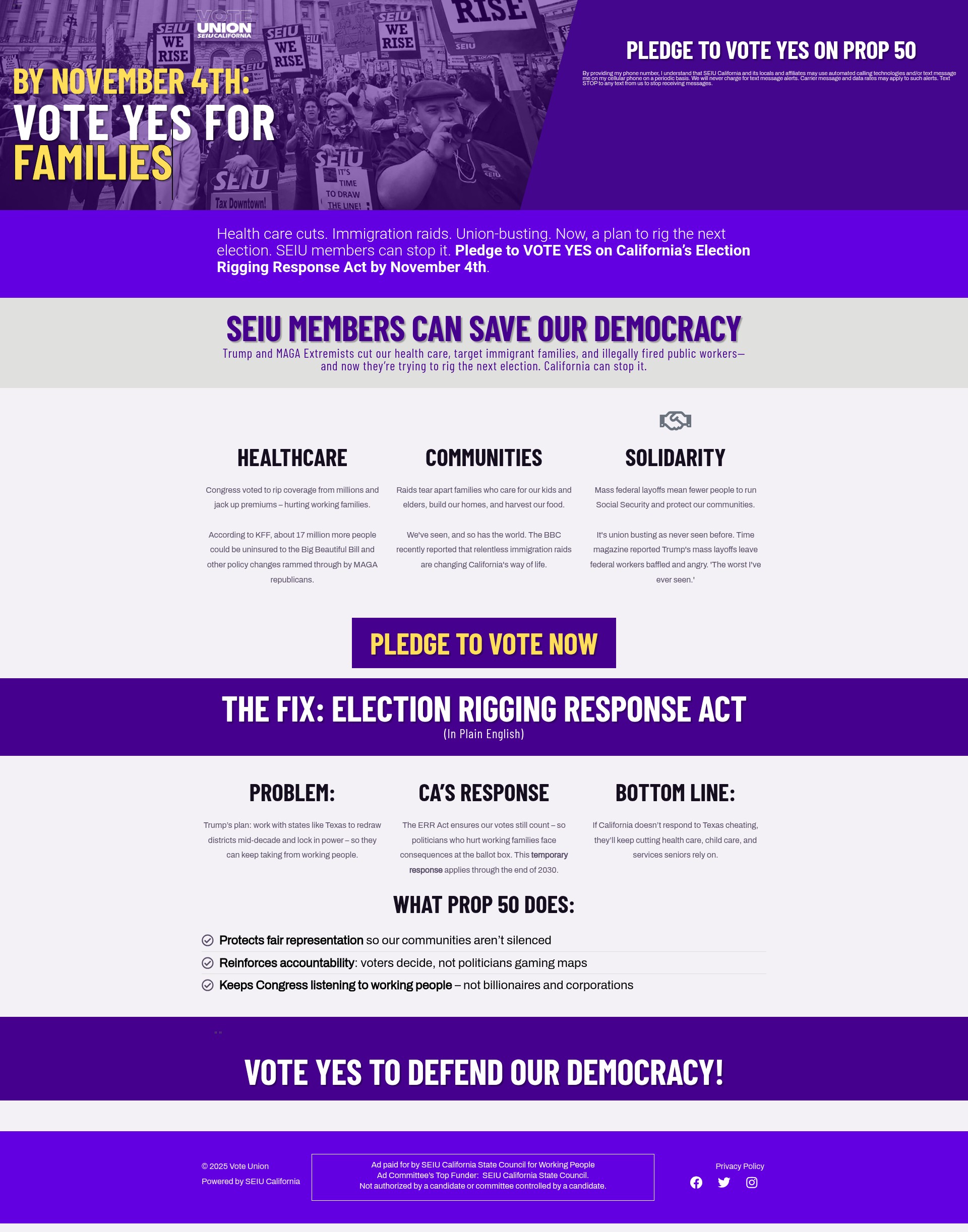 Screenshot of voteunion.com