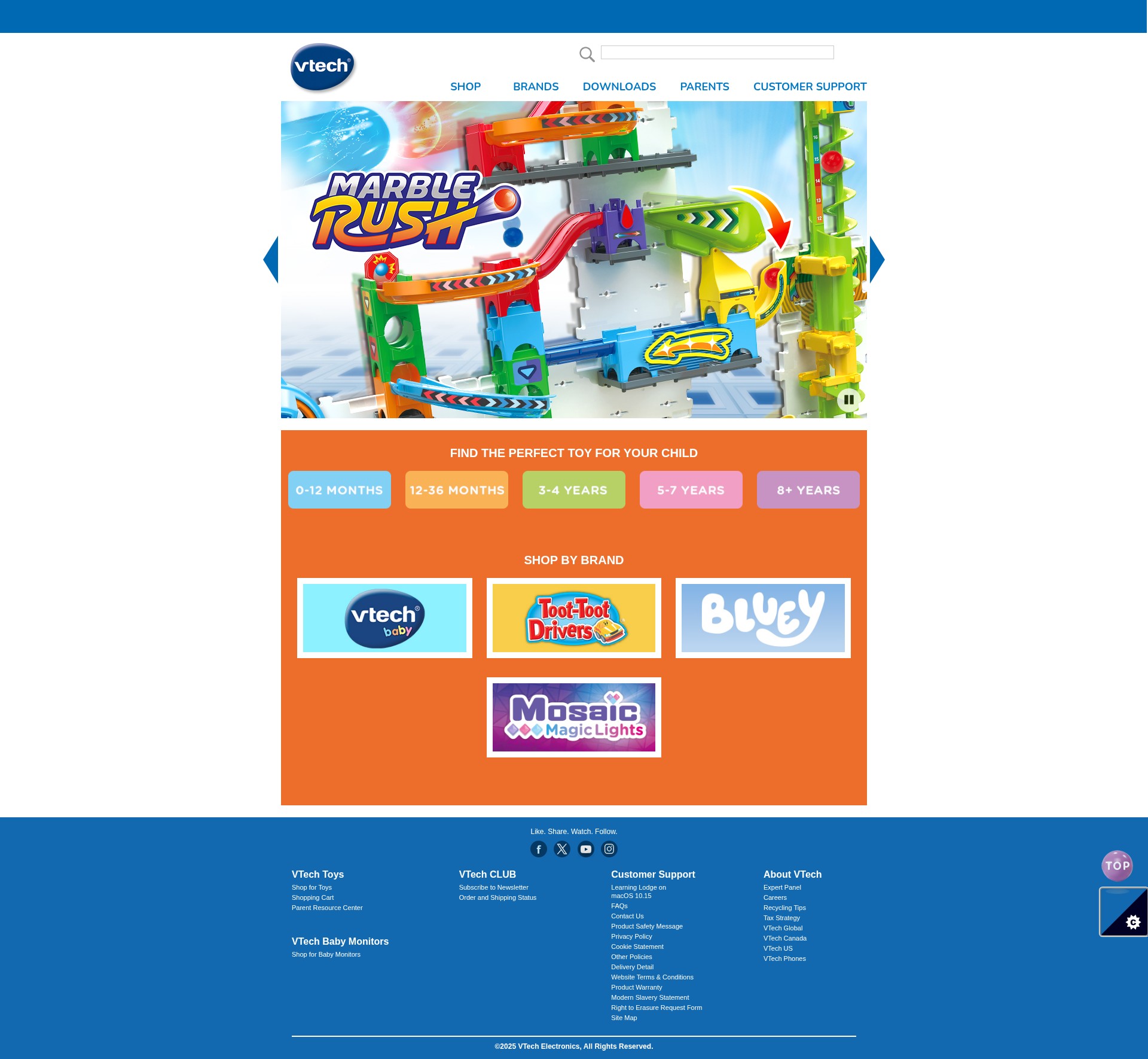 Screenshot of vtech.co.uk