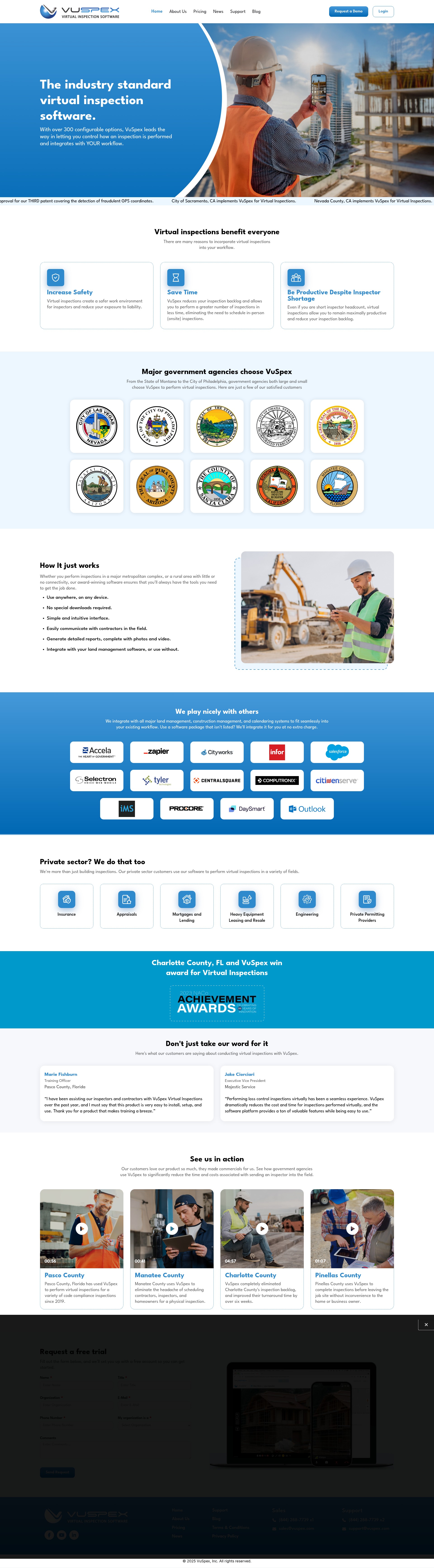 Screenshot of vuspex.com