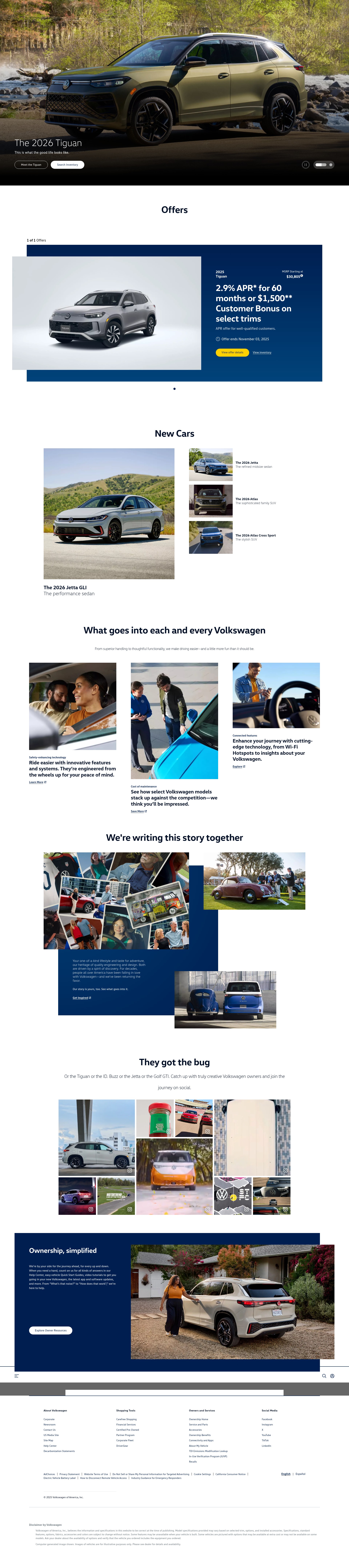 Screenshot of vw.com